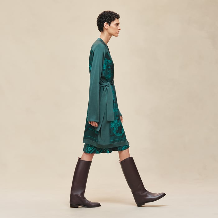 Vert Pin "Ferronnerie Remix" Long-sleeve Twillaine Cardigan