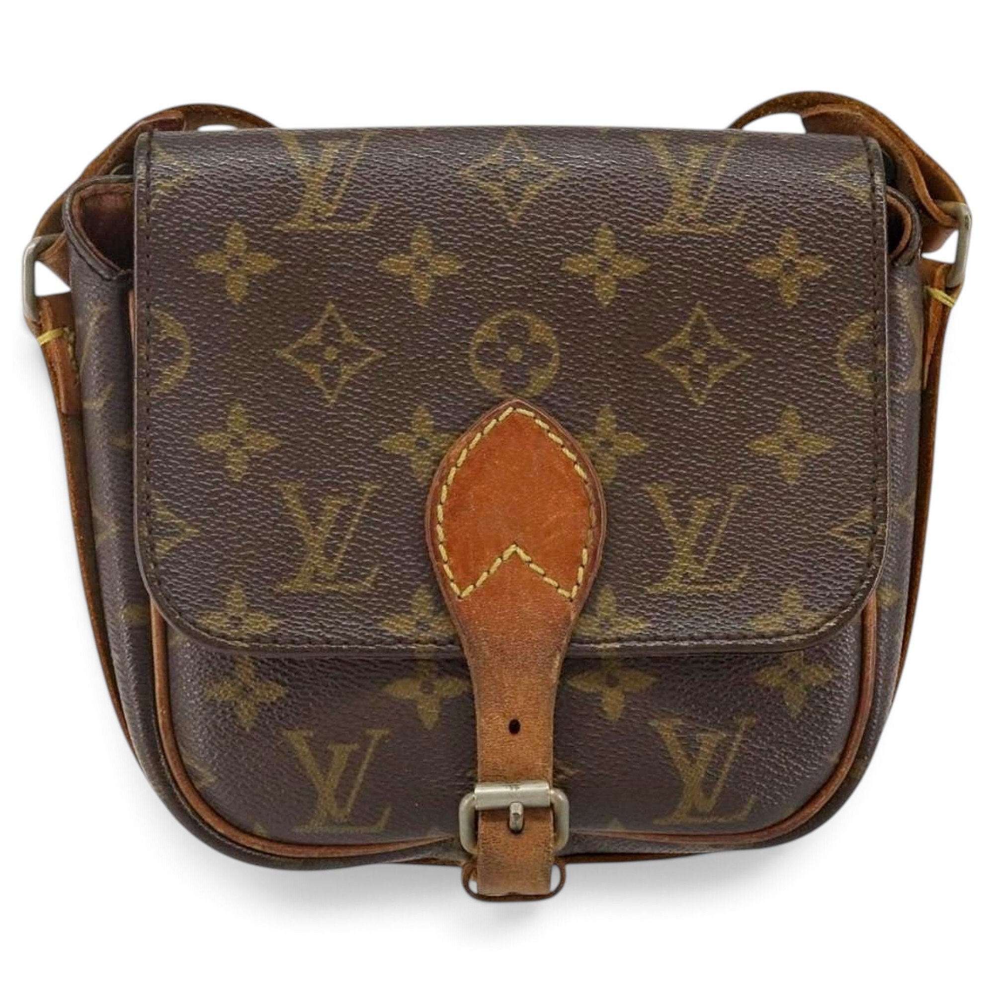 Cartouchière leather handbag