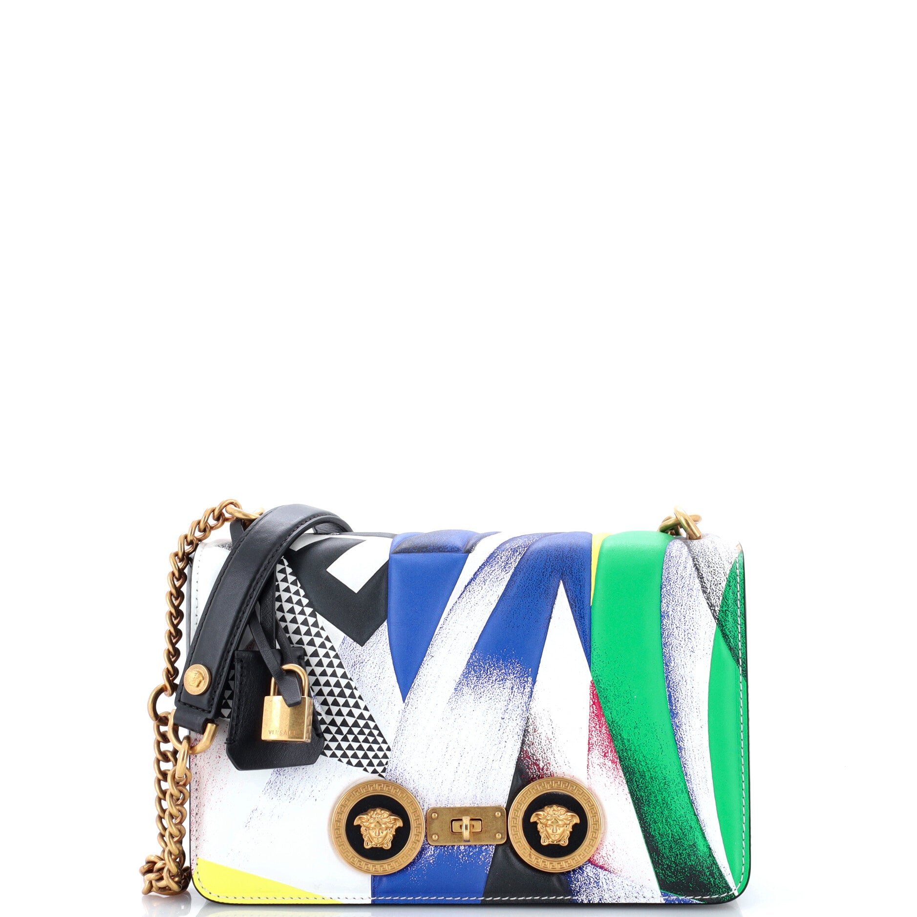 Medusa Padlock Icon Flap Bag Printed Leather Medium