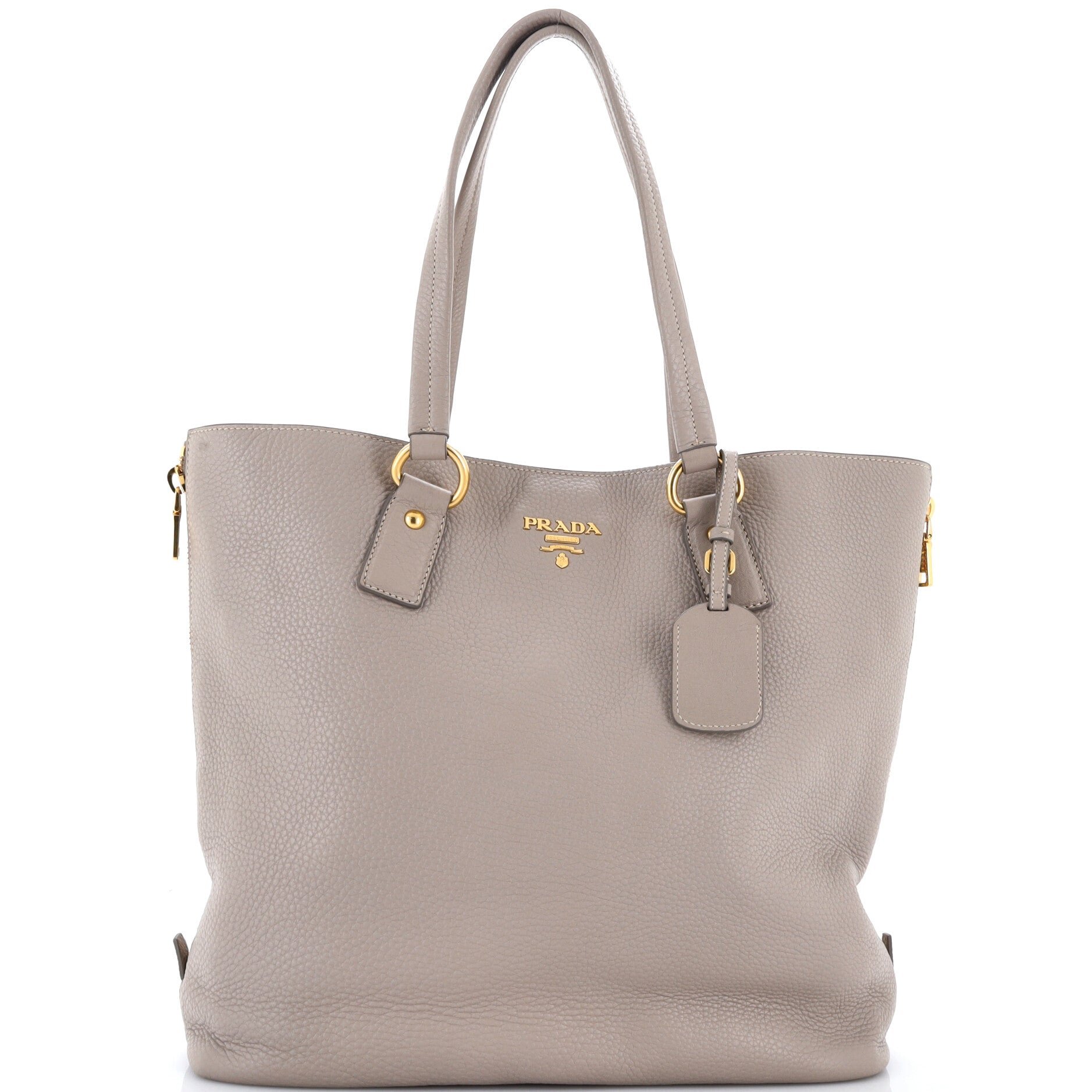 Side Zip Shopper Tote Vitello Daino Large