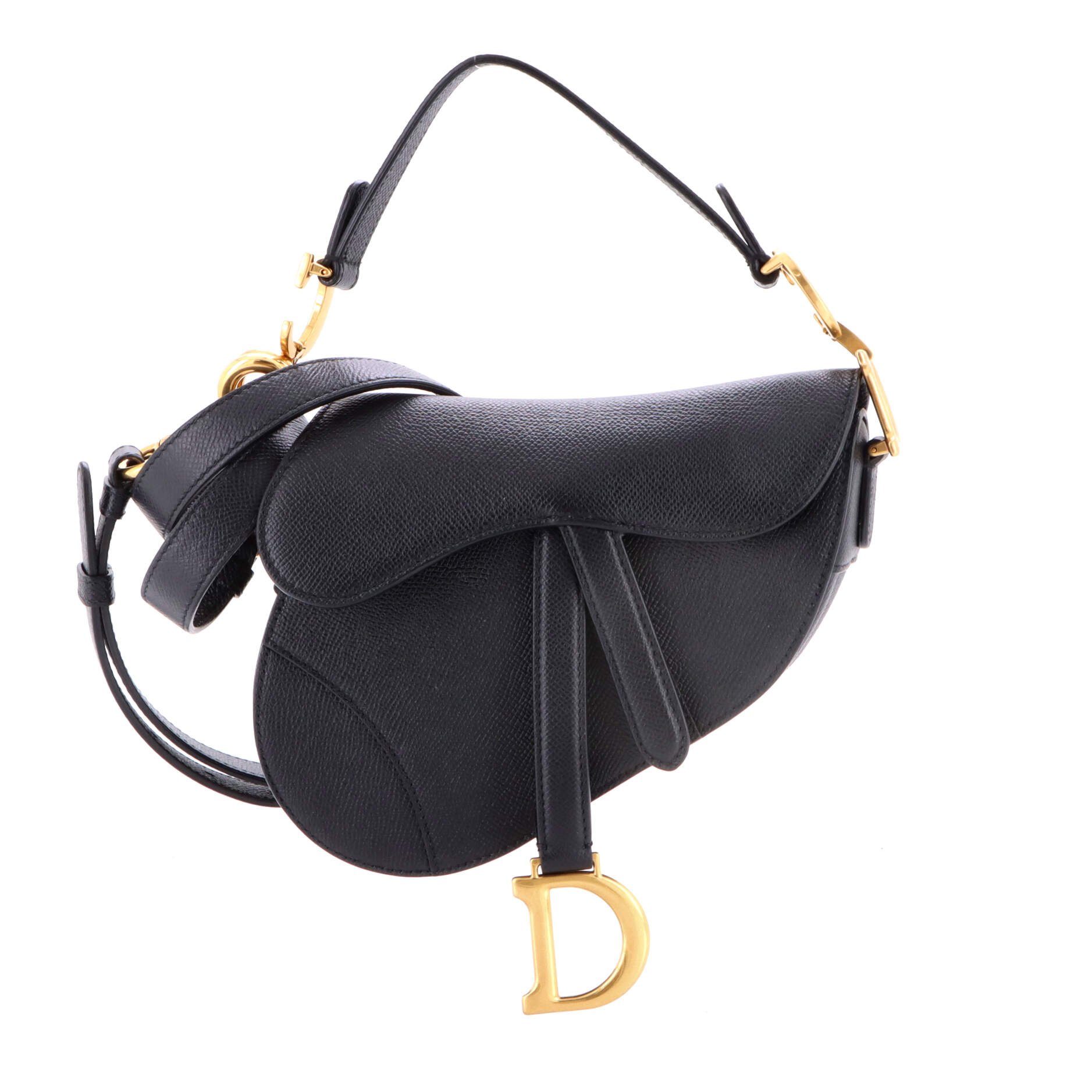 Saddle Handbag with Strap Leather Mini