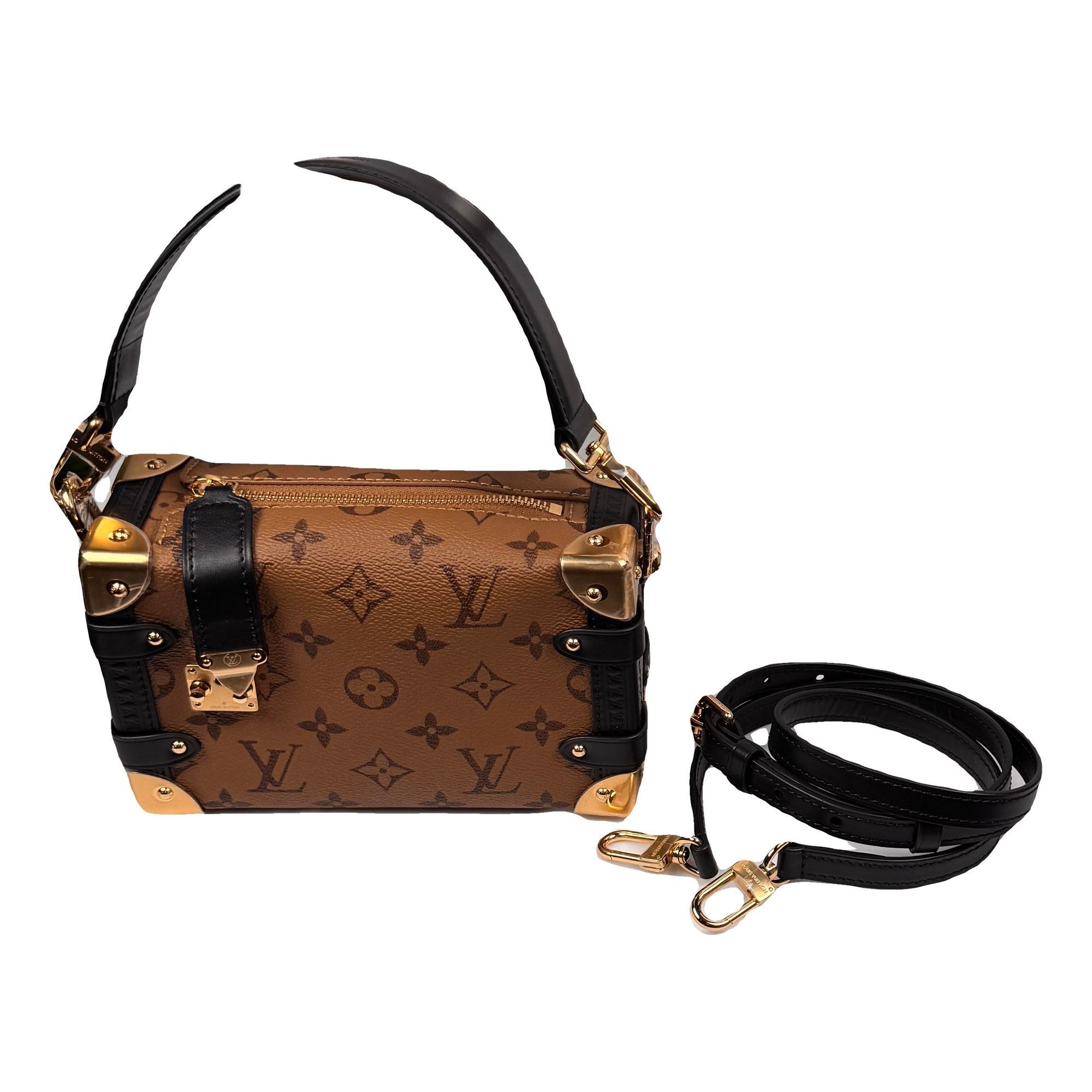 Side Trunk leather handbag