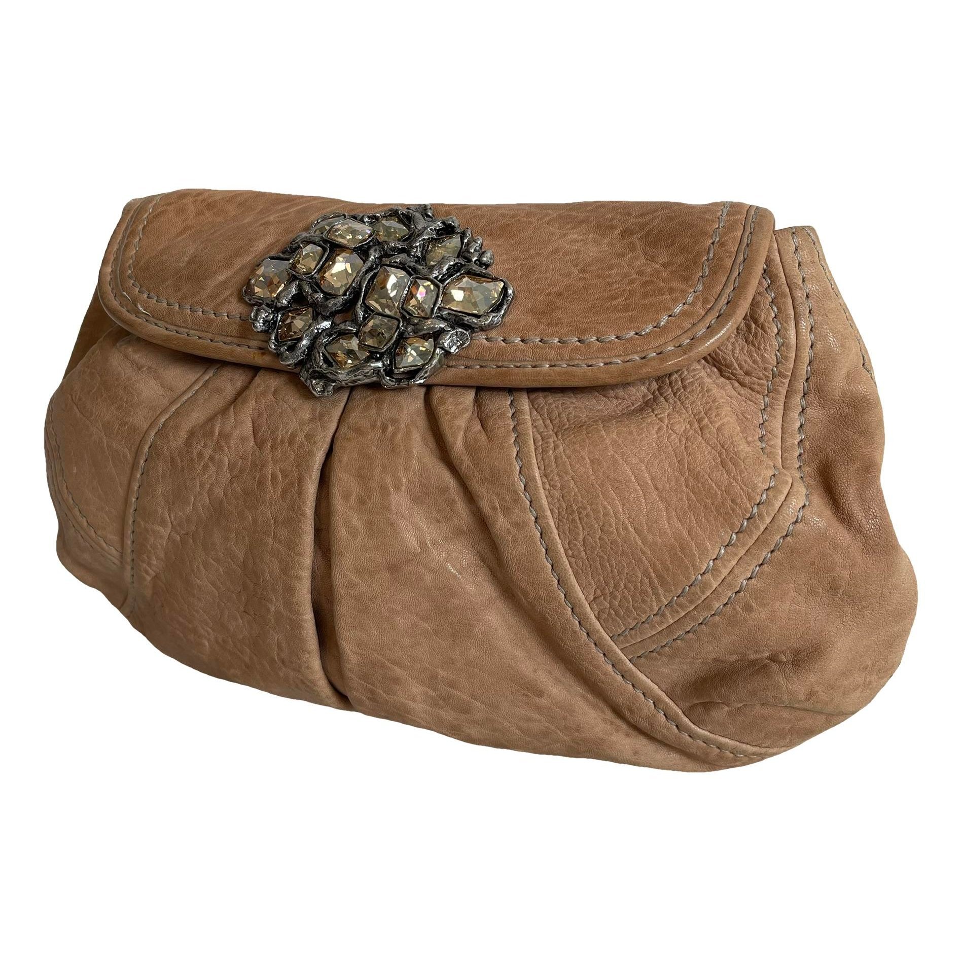 Leather clutch bag