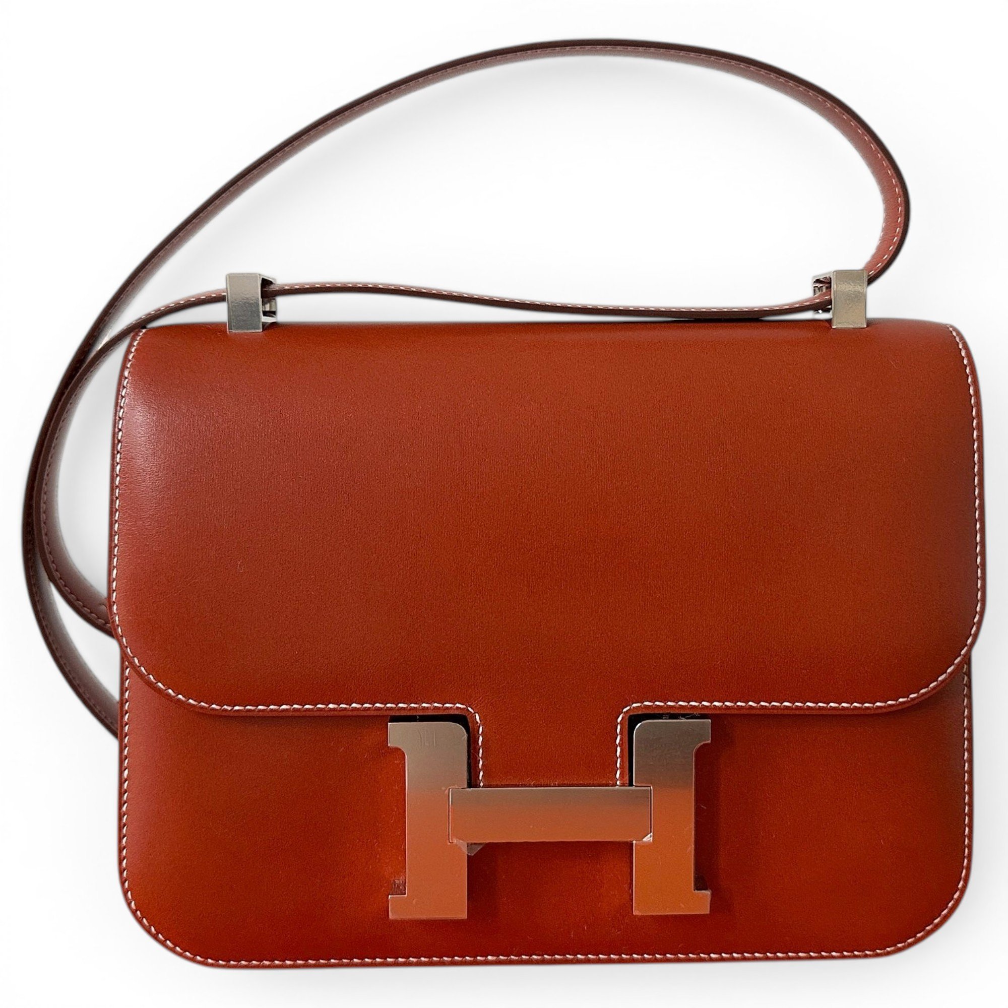 Hermes Constance 24 Handbag Brique Box Calf Leather 2026