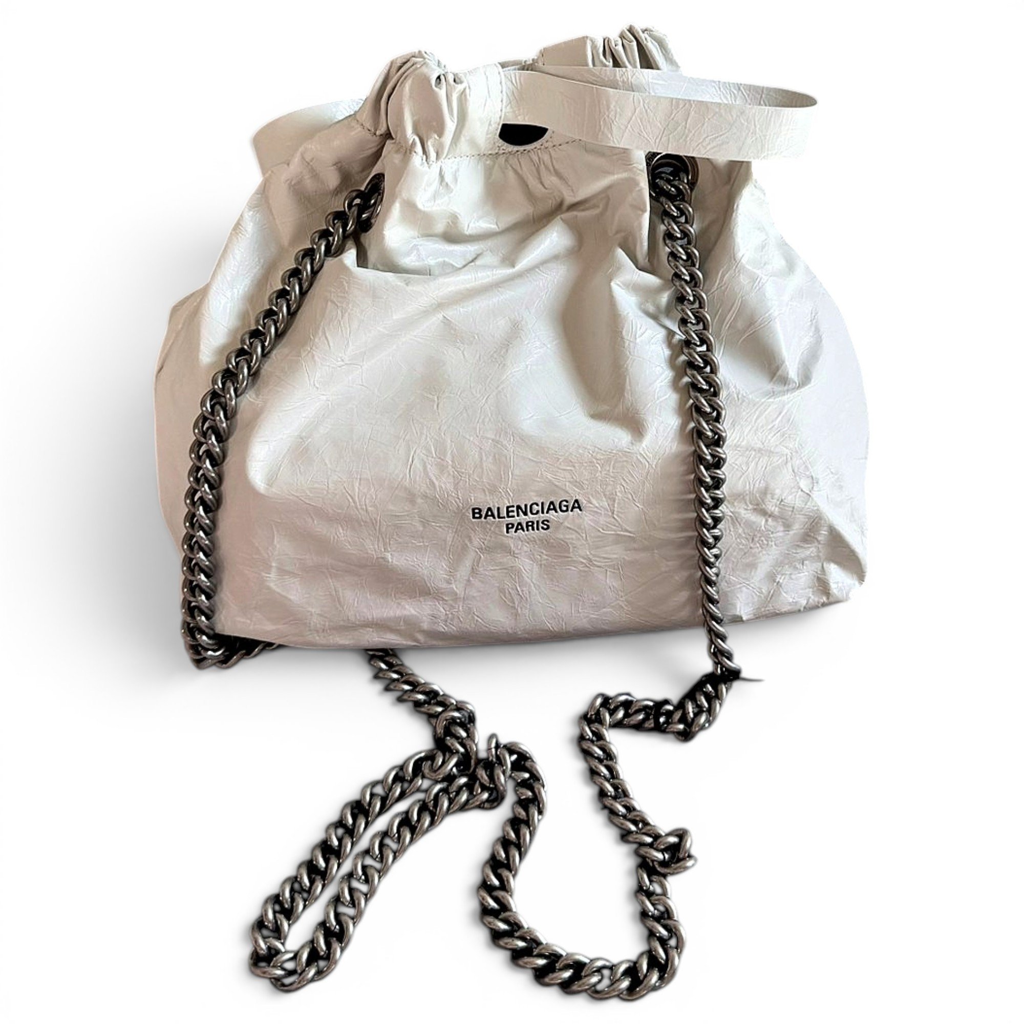 Crush leather tote