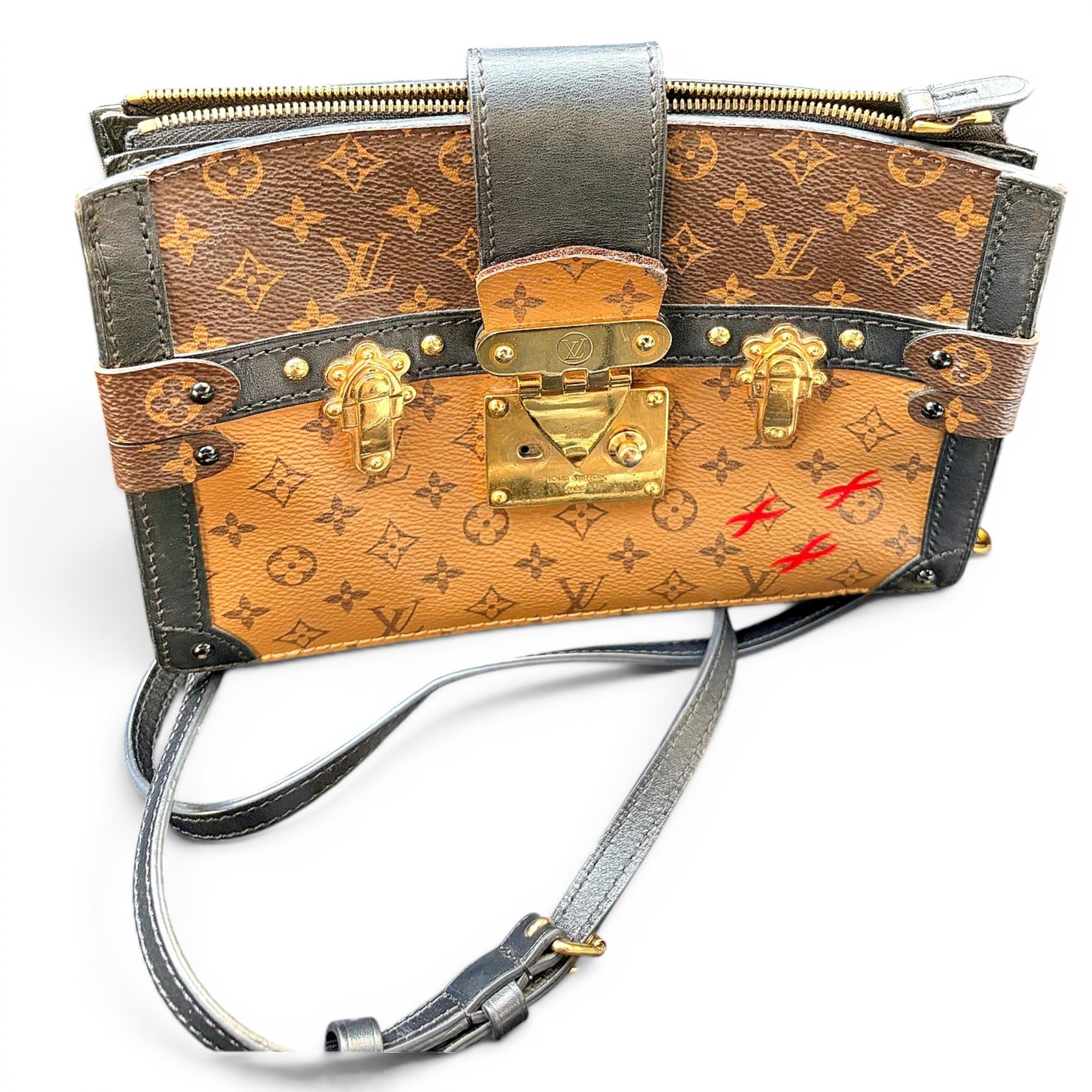 Petite Malle leather crossbody bag