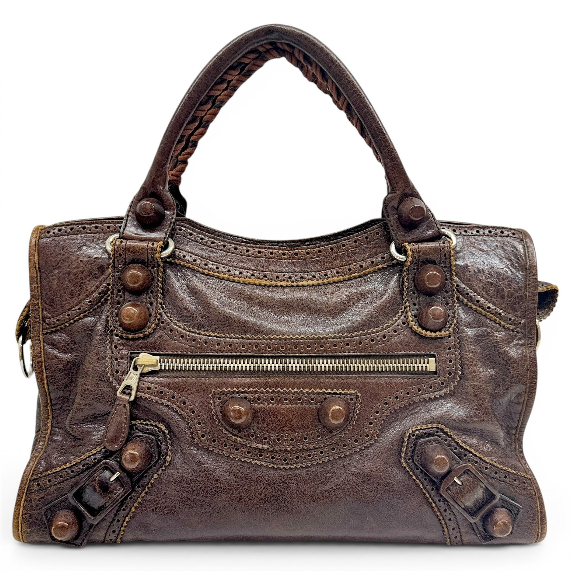 City leather handbag