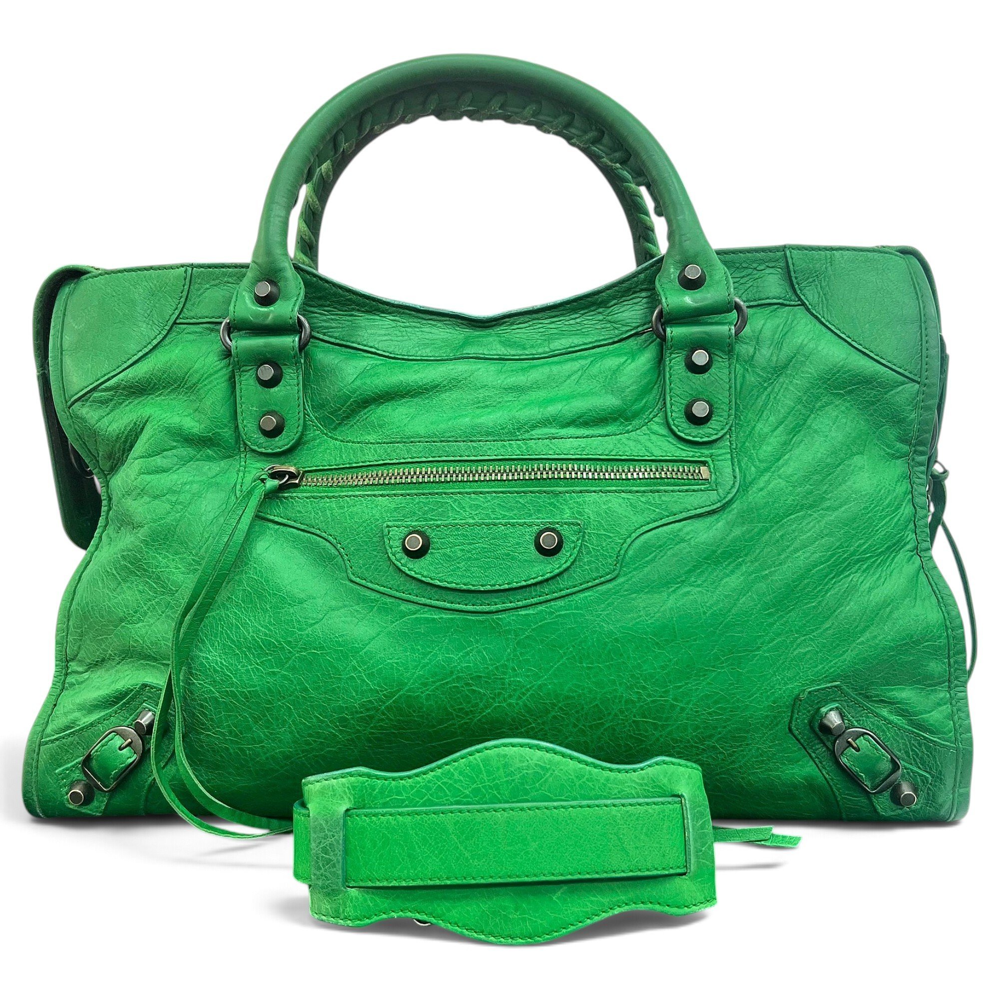 City leather handbag