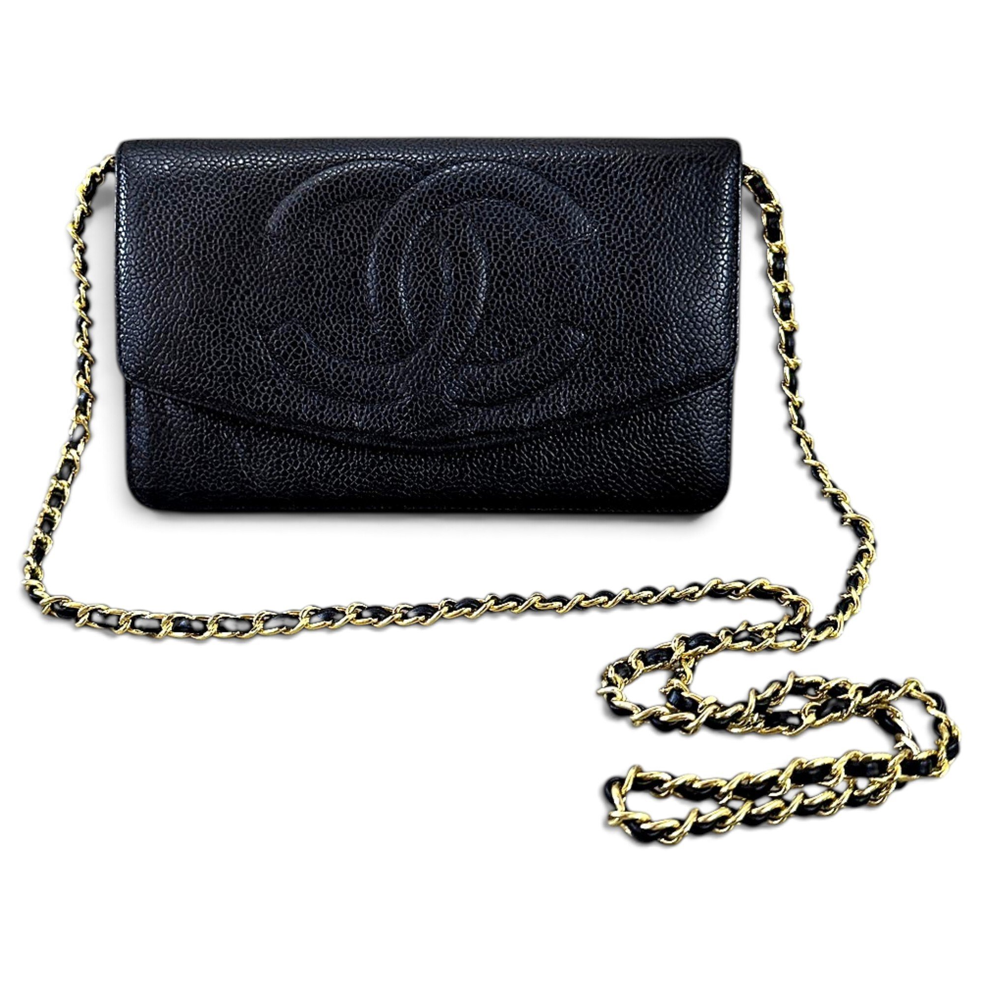 Wallet On Chain Double C leather crossbody bag
