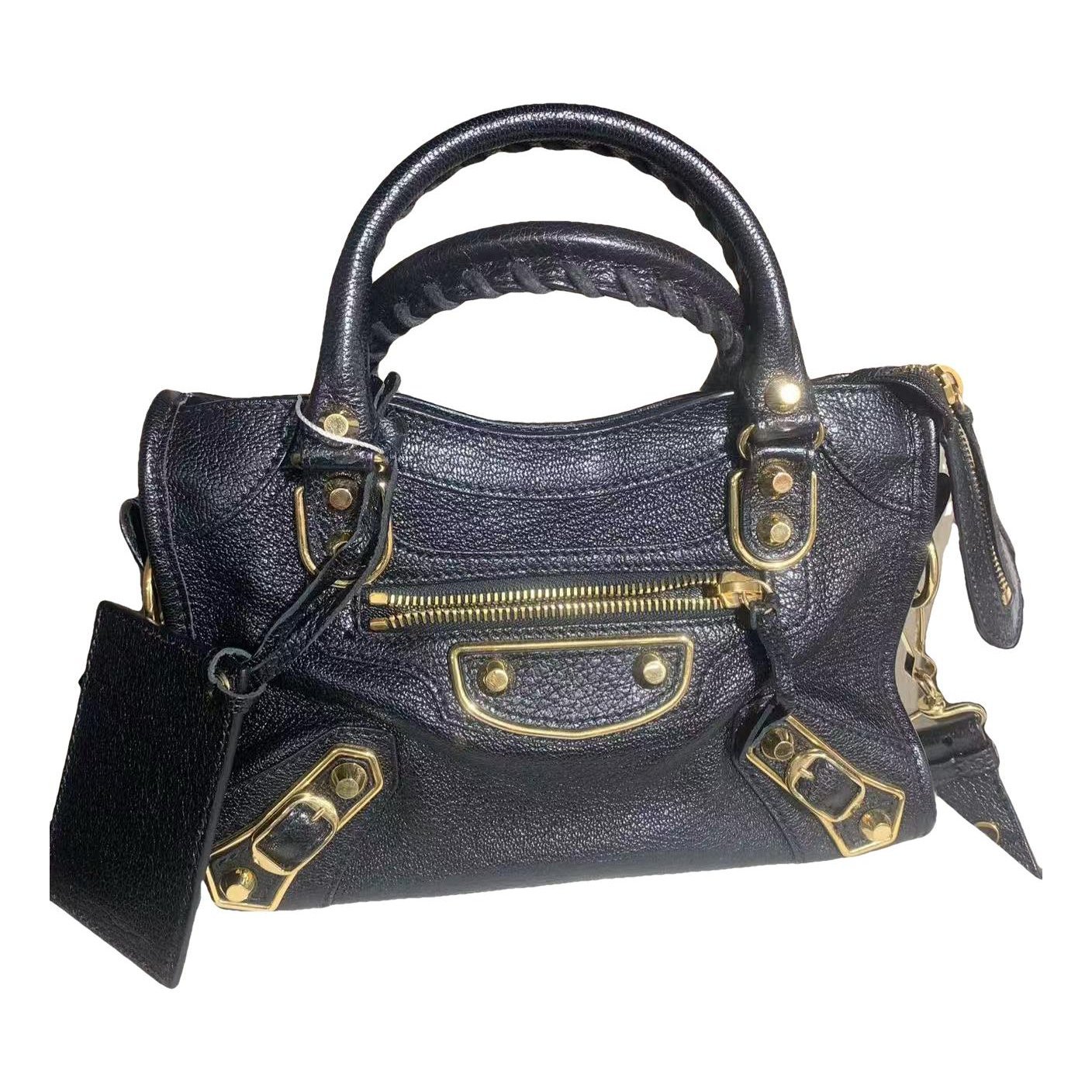 City leather handbag
