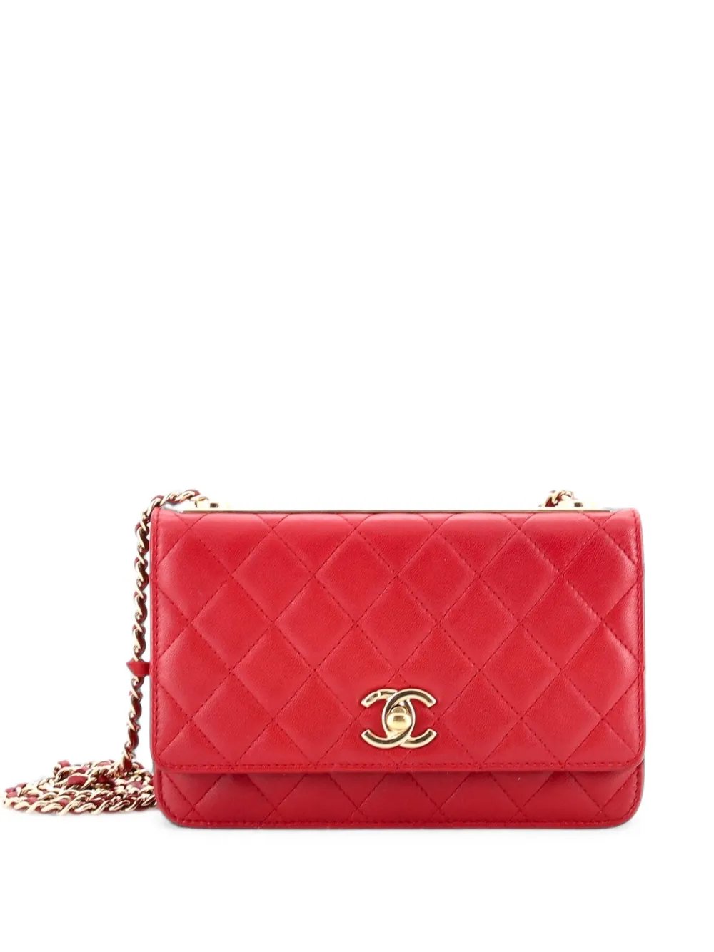Trendy CC Wallet on Chain Quilted Lambskin crossbody bag