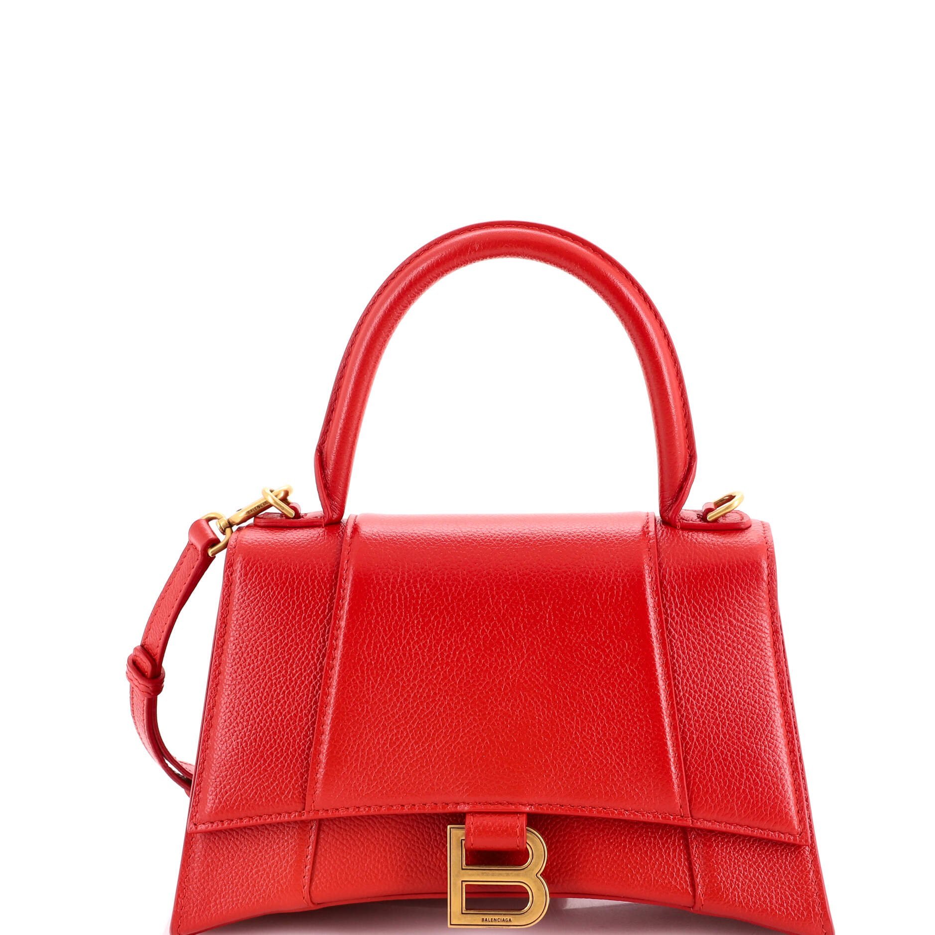 Hourglass leather handbag