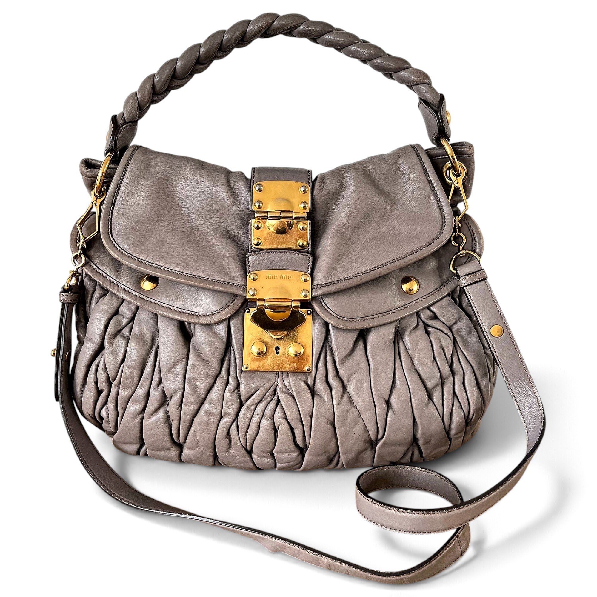 Bow bag leather handbag