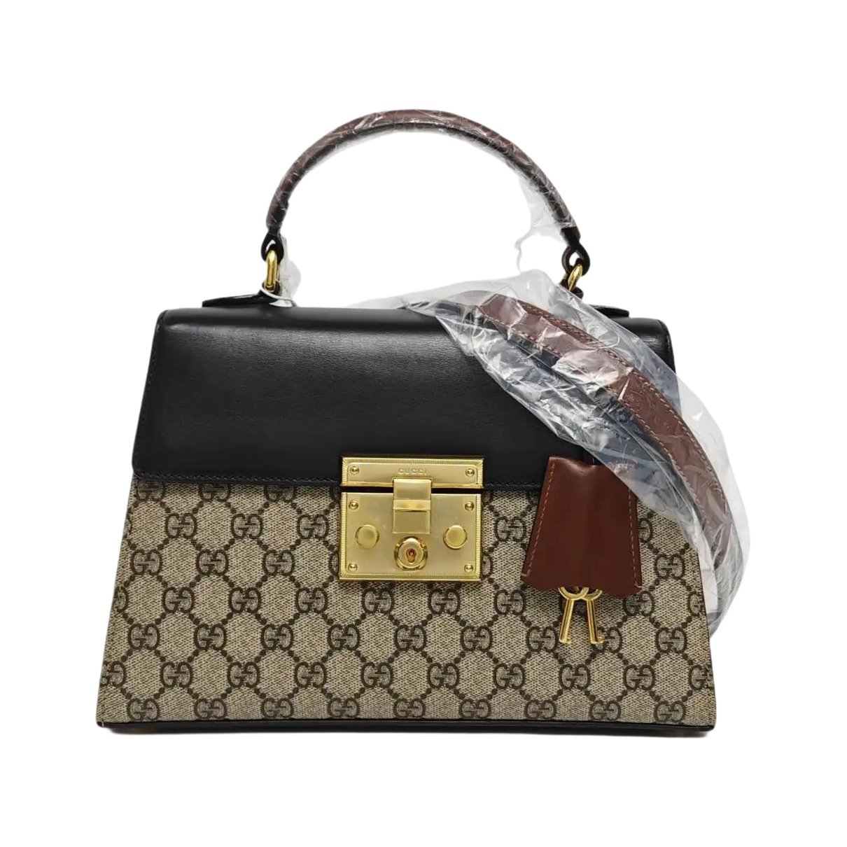 Padlock leather handbag