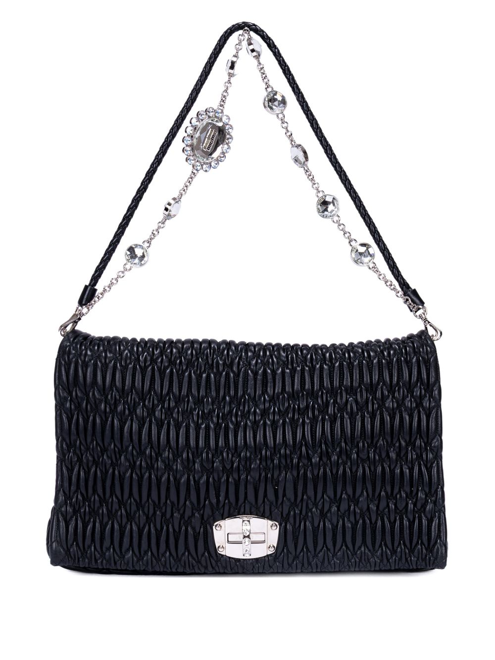 Braided strap embellished shoulder bag