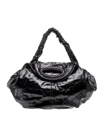 Patent Leather Top Handle Bag