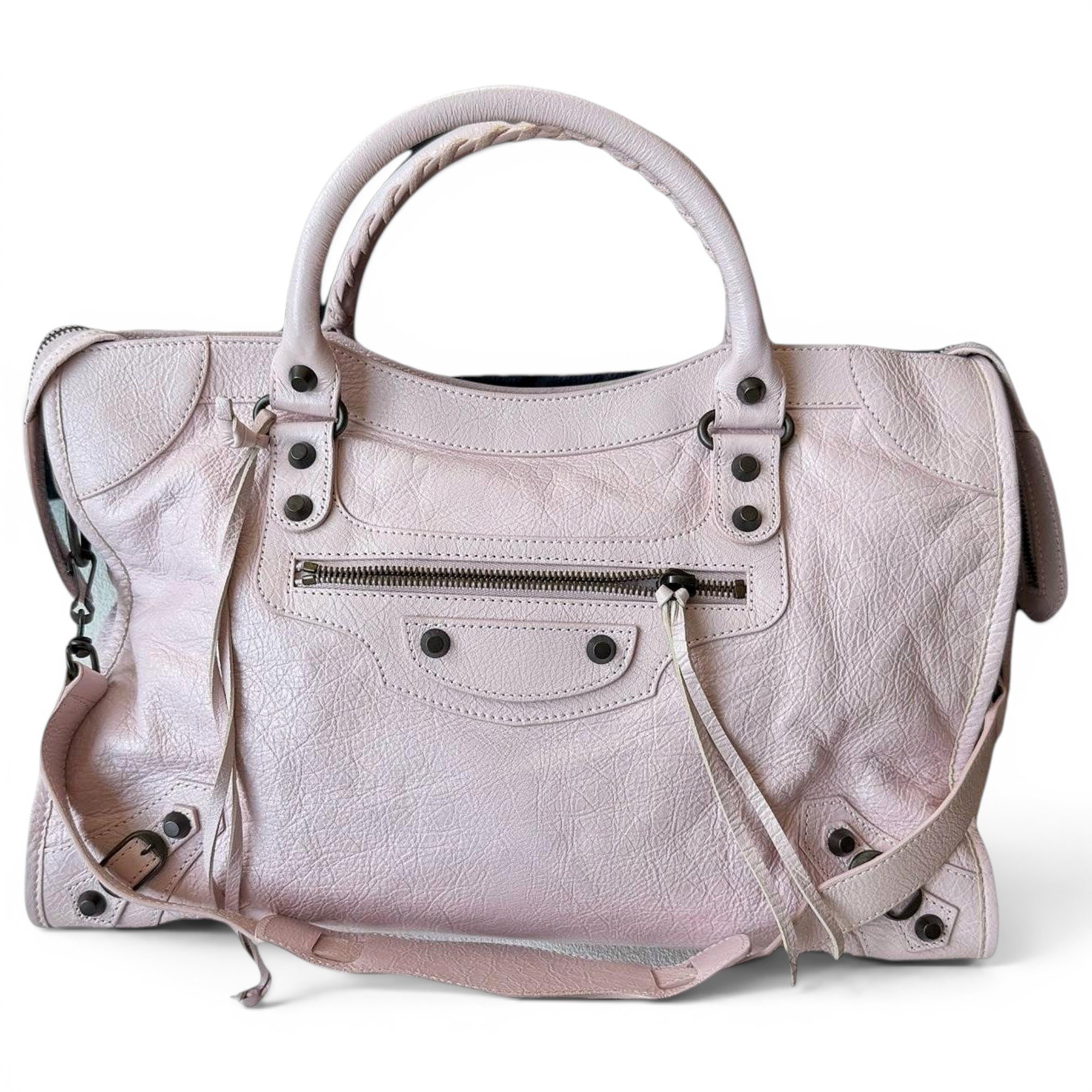 Classic Metalic leather handbag