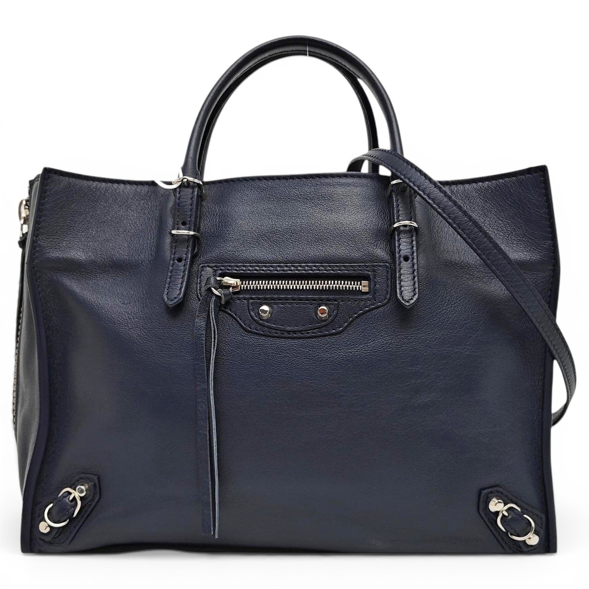 Papier leather handbag