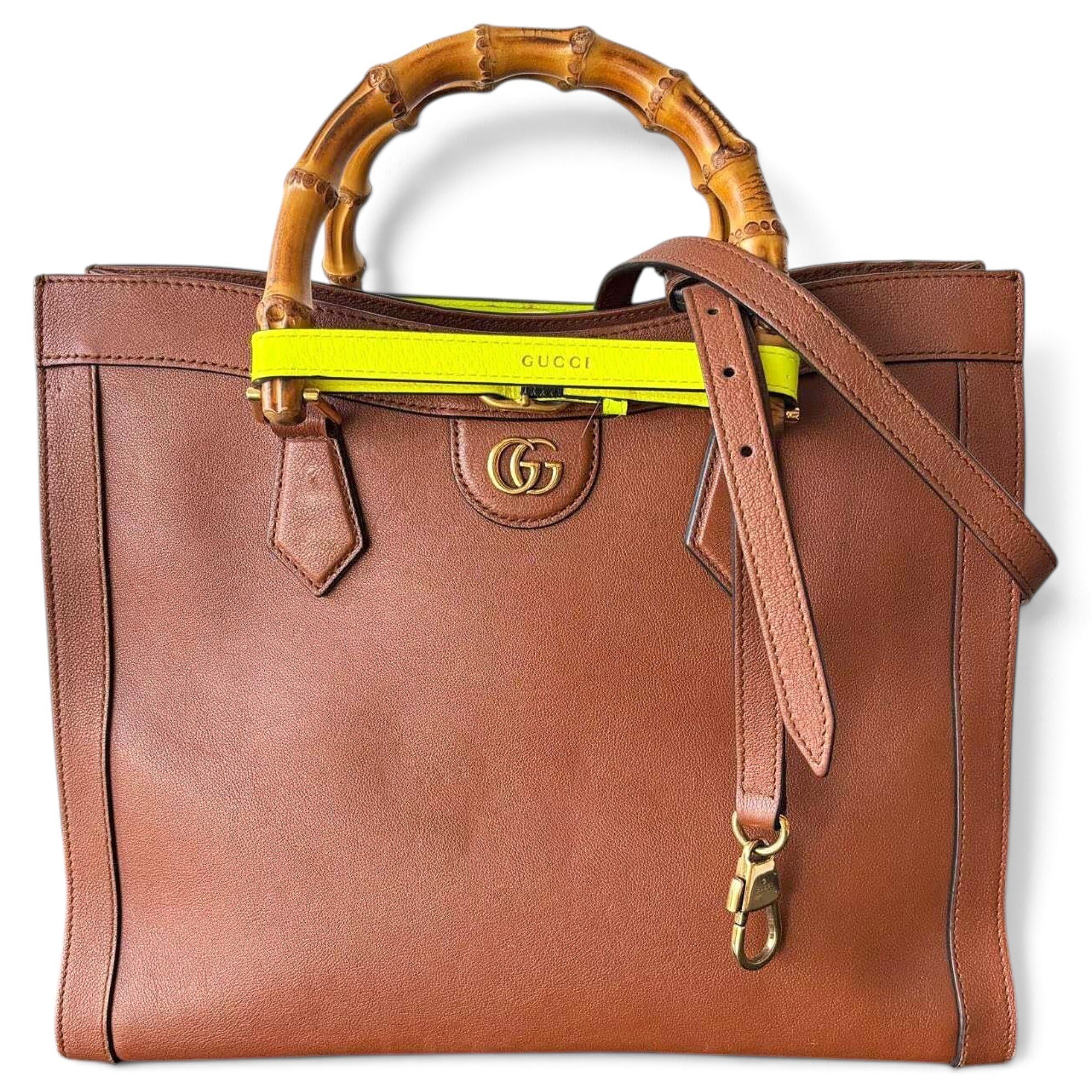 Diana Bamboo leather handbag