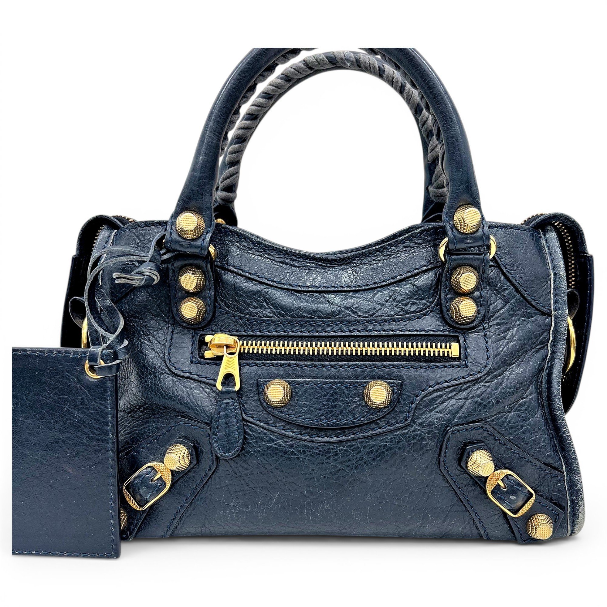 City leather handbag