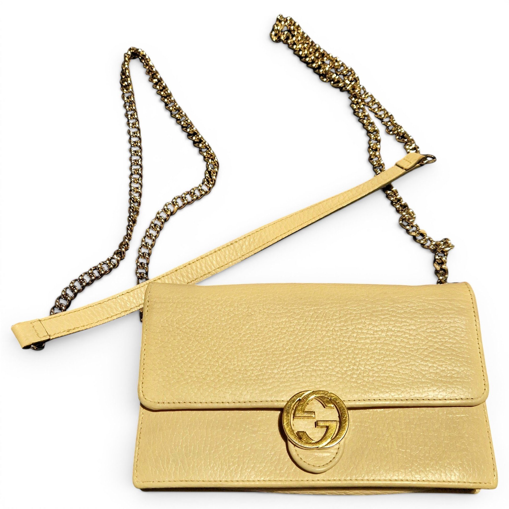 Interlocking leather handbag