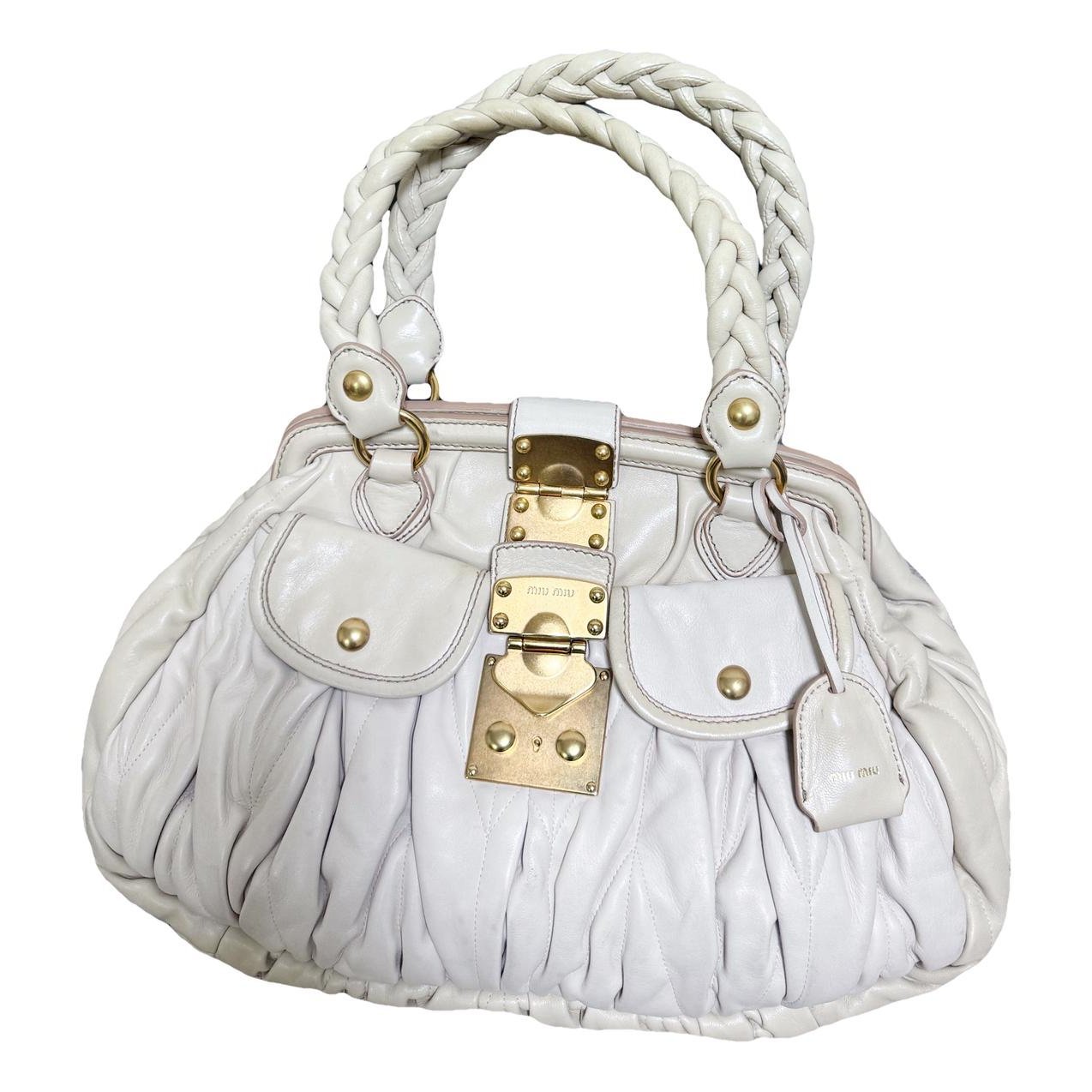 Matelassé patent leather tote