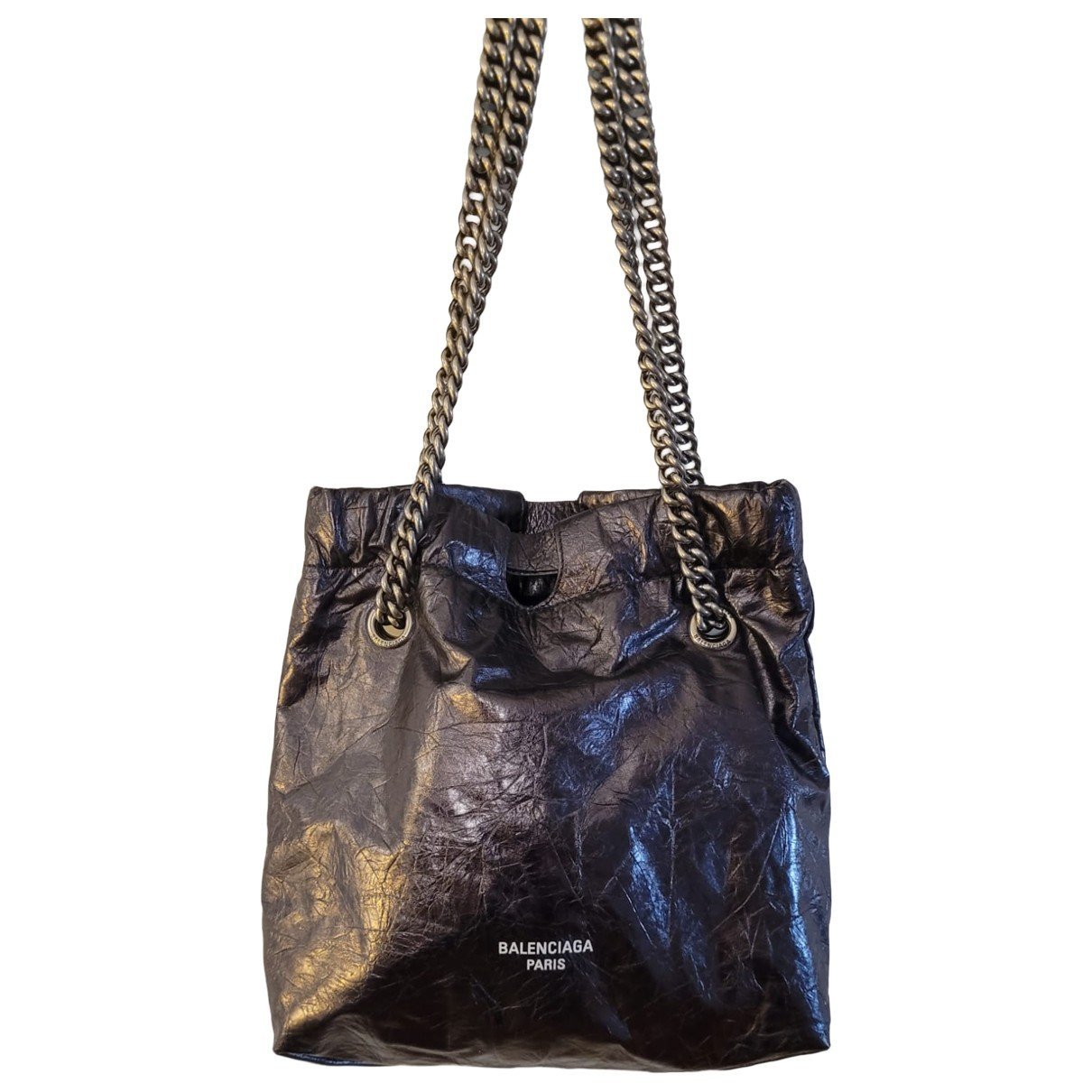 Crush leather tote