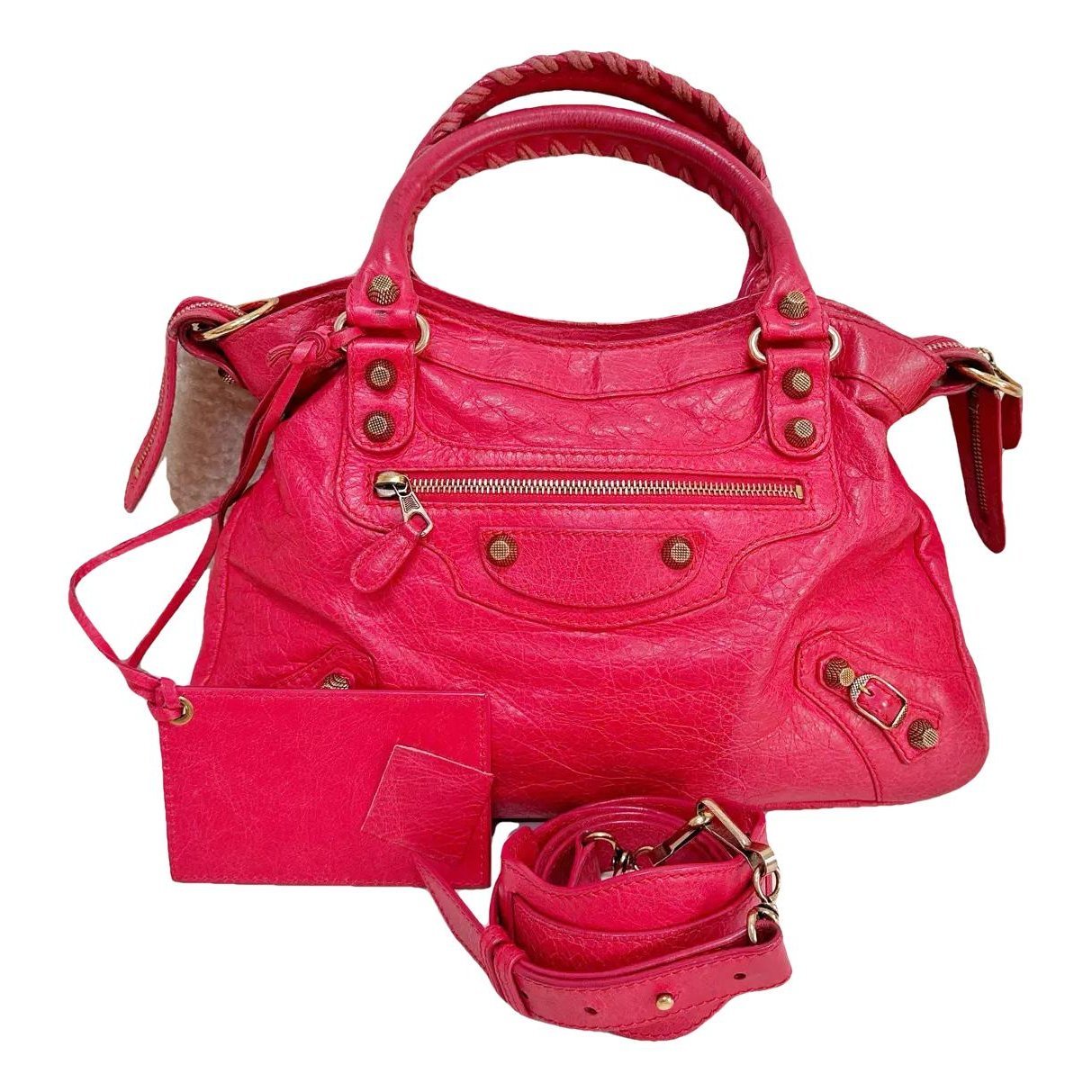 Town leather handbag