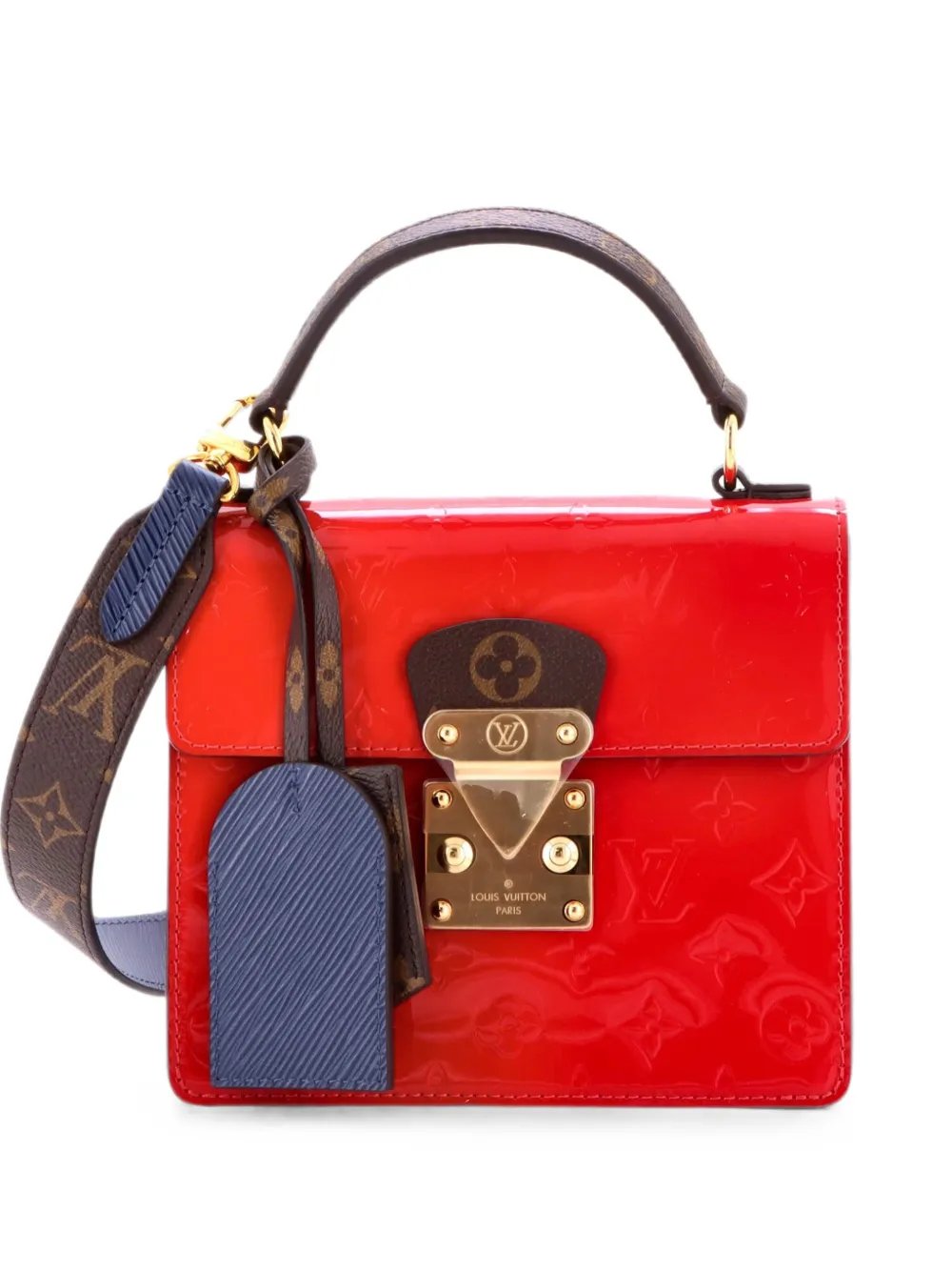 Spring Street NM Handbag Monogram Vernis with Monogram Canvas and Epi Leather shoulder bag