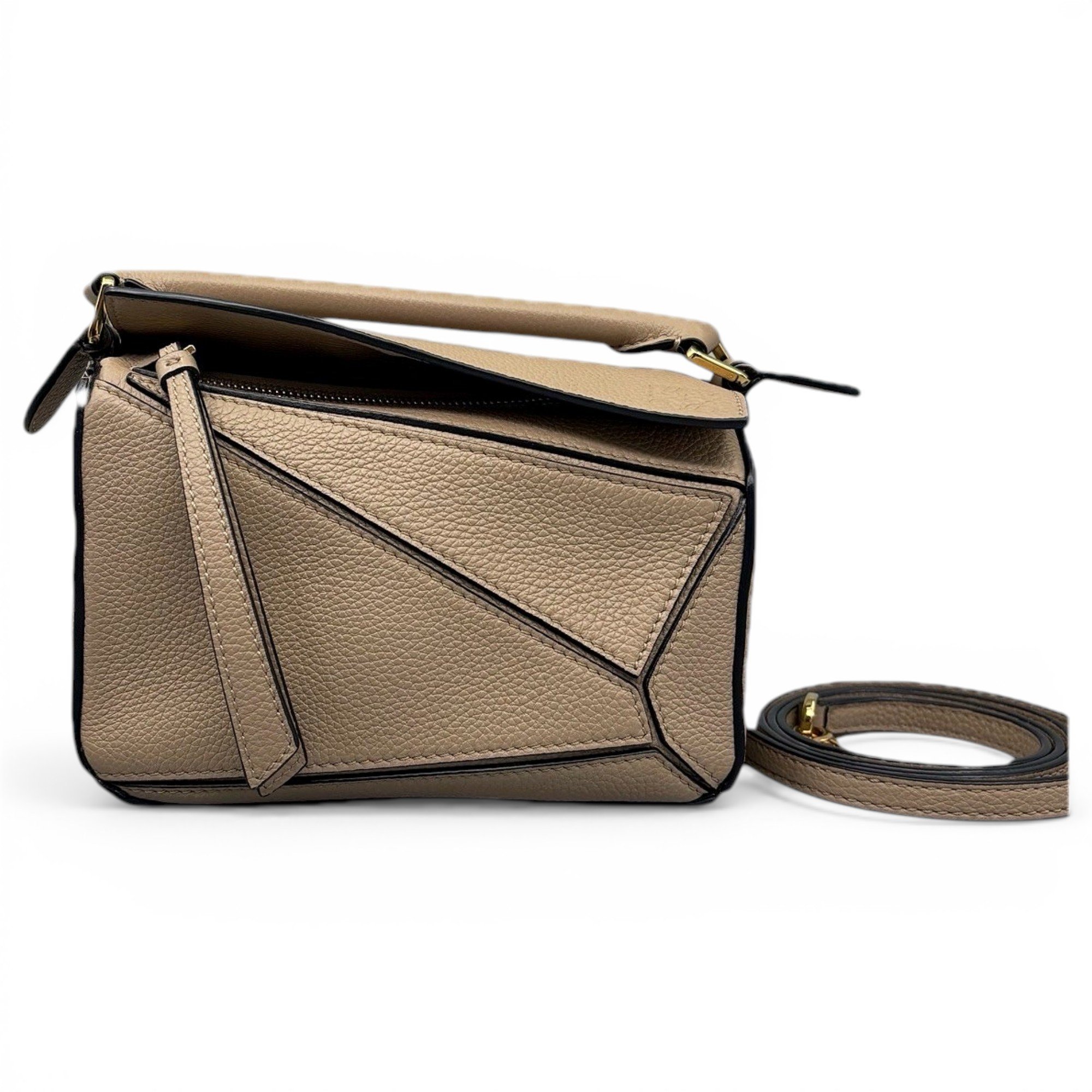 Puzzle leather handbag