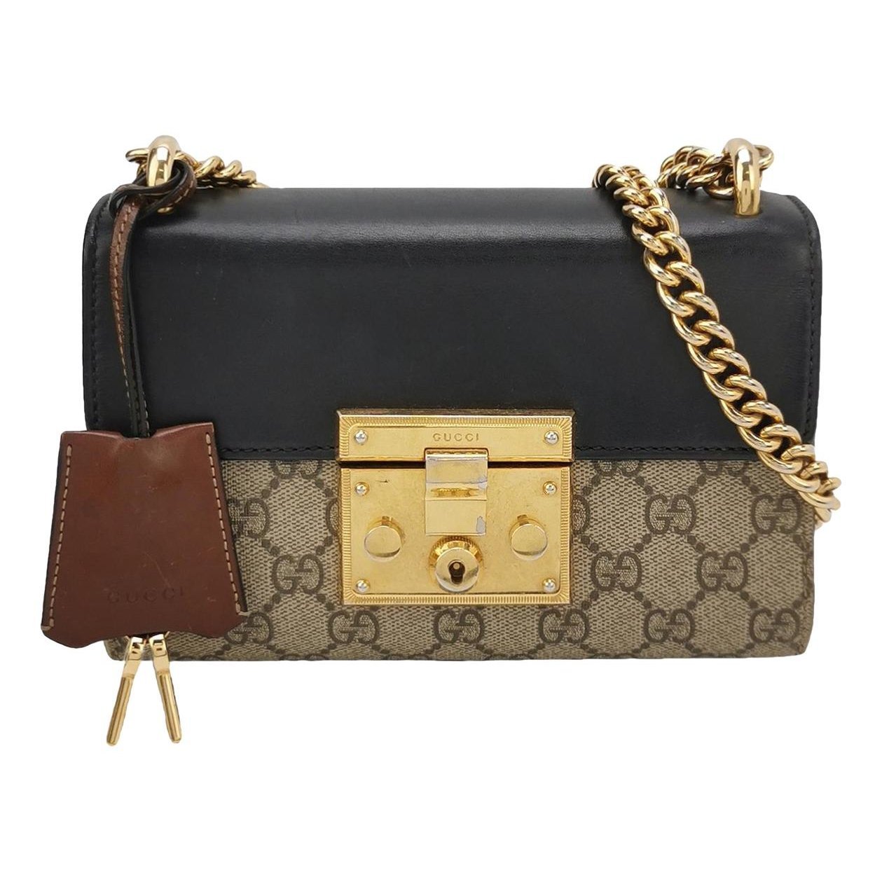 Padlock leather handbag