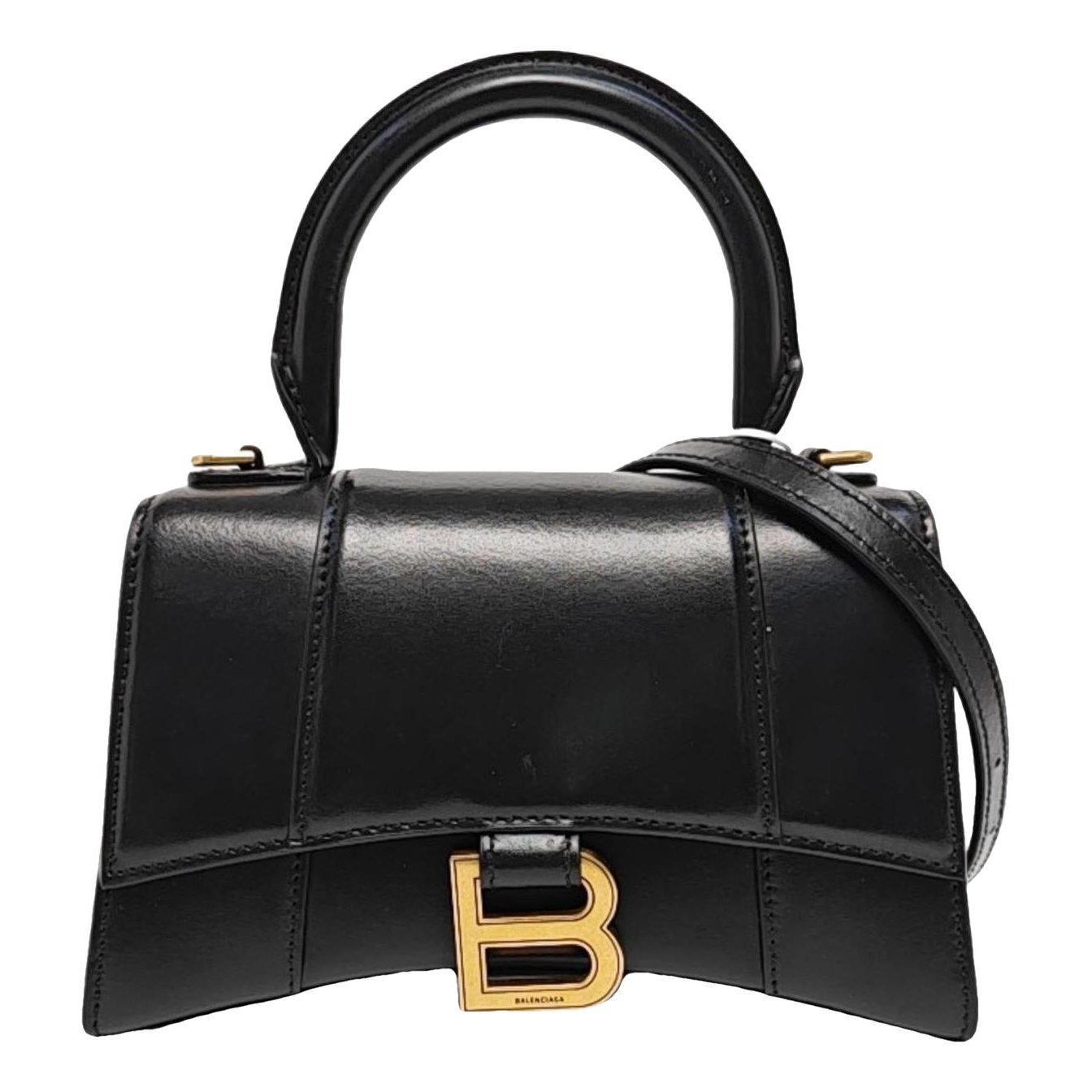 Hourglass leather handbag