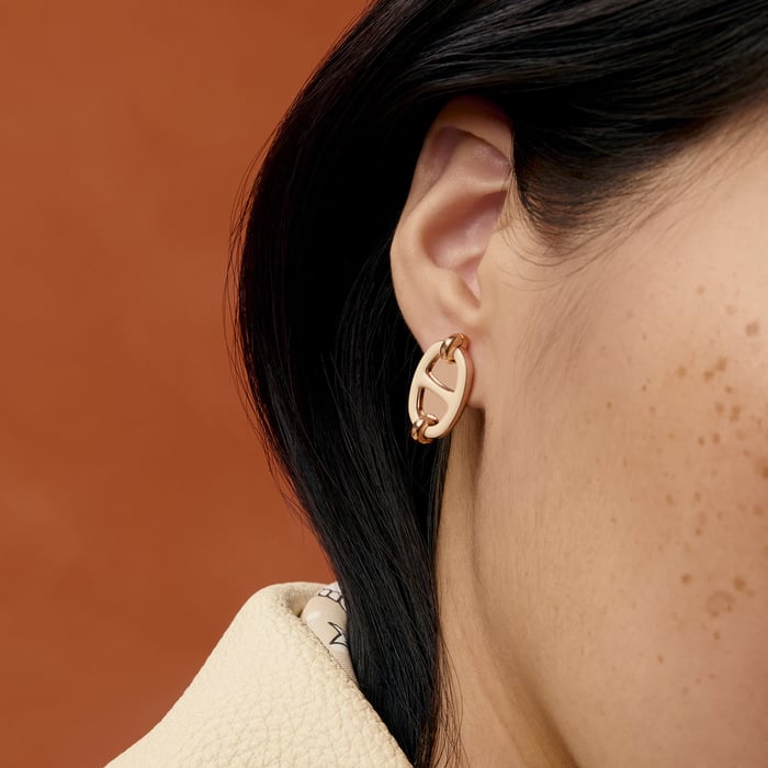 Crème Mini Maillon Earrings