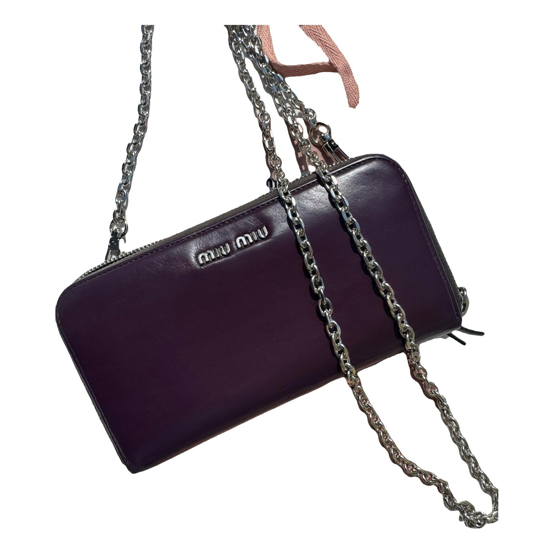 Leather clutch bag