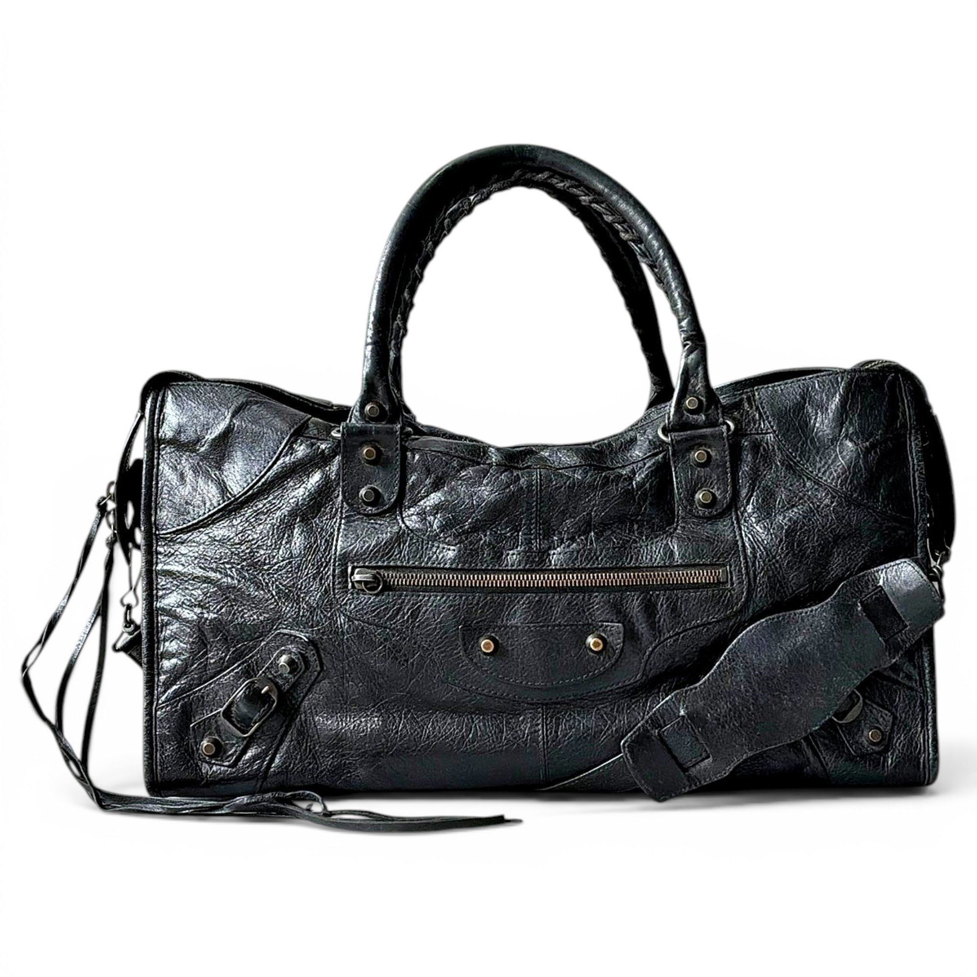 City leather handbag
