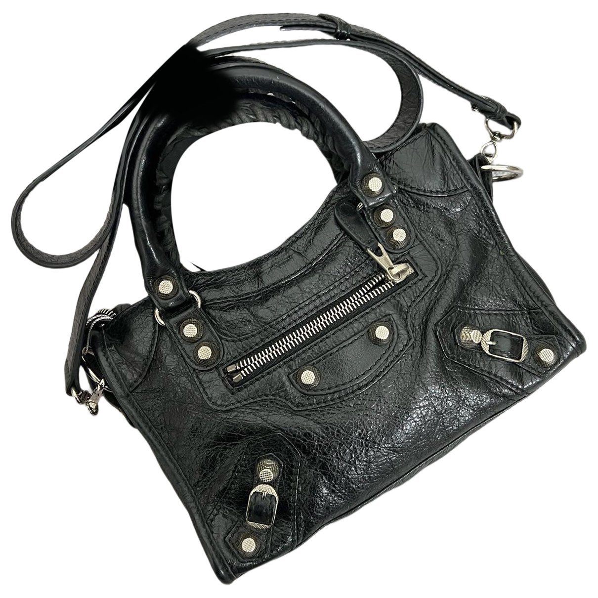 City leather handbag