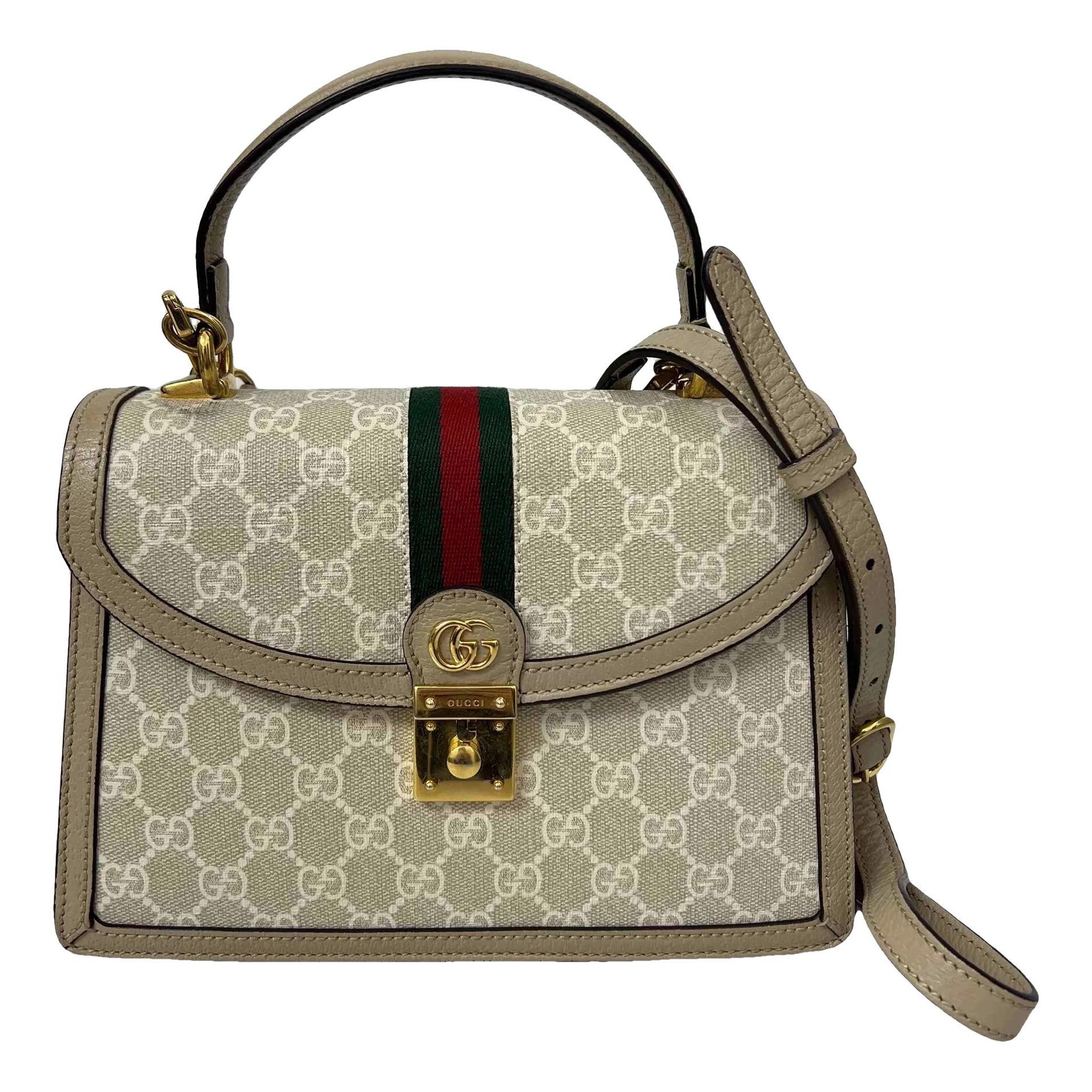 Ophidia Flap Top Handle leather handbag
