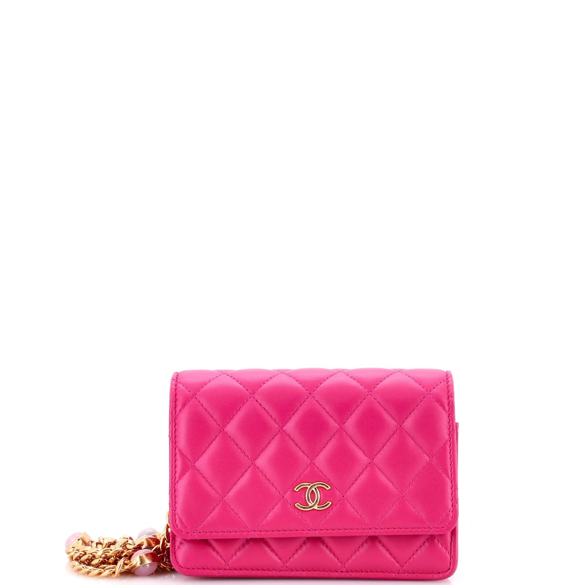 Pearl Samba Resin Wallet on Chain Quilted Calfskin Mini