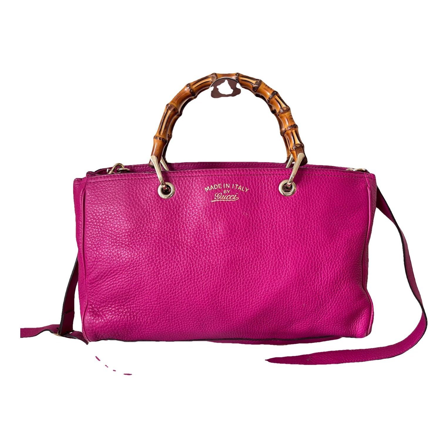 Bamboo Shopper leather handbag