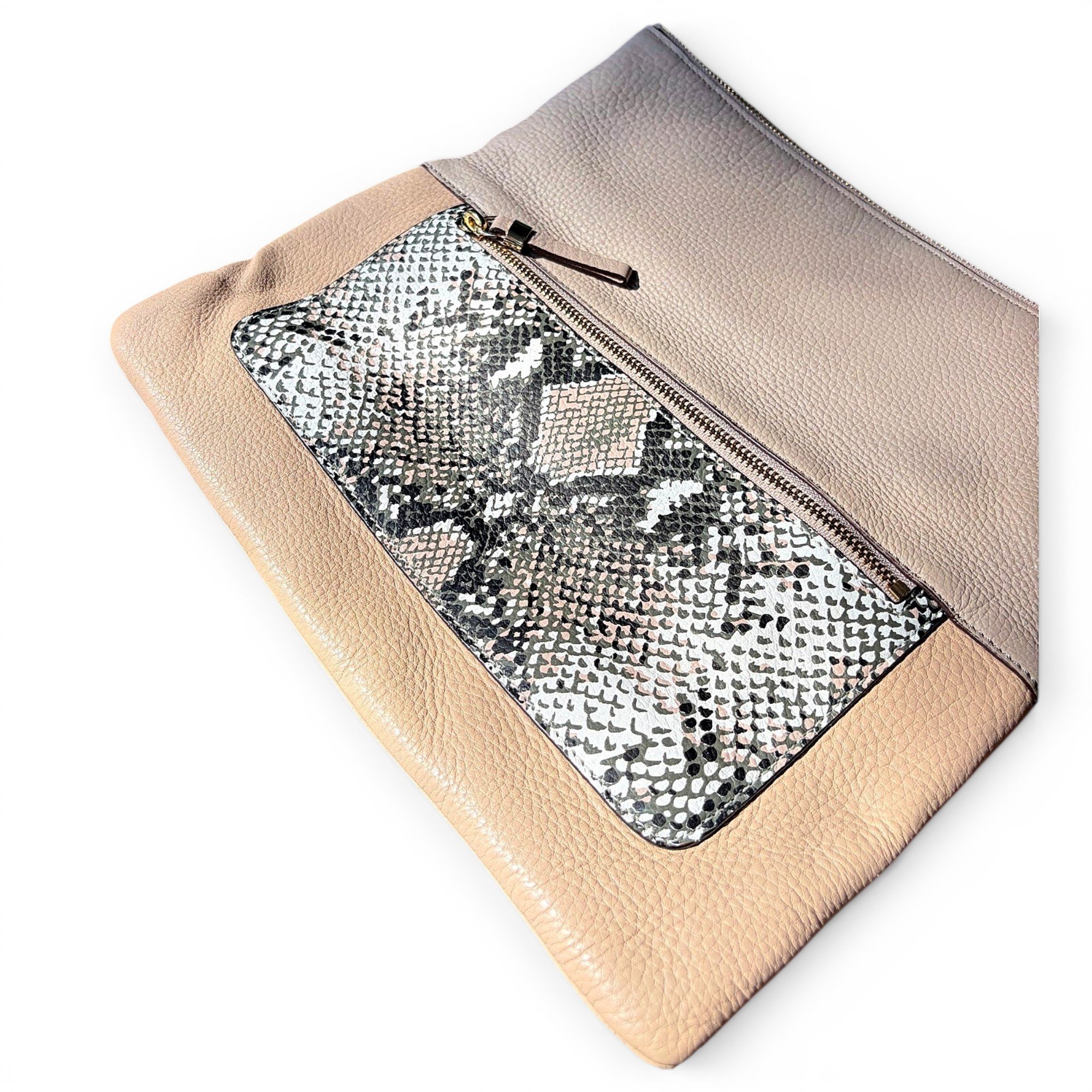 Leather clutch bag