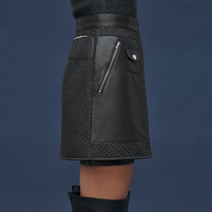 Gris Nuit Quilted Skirt