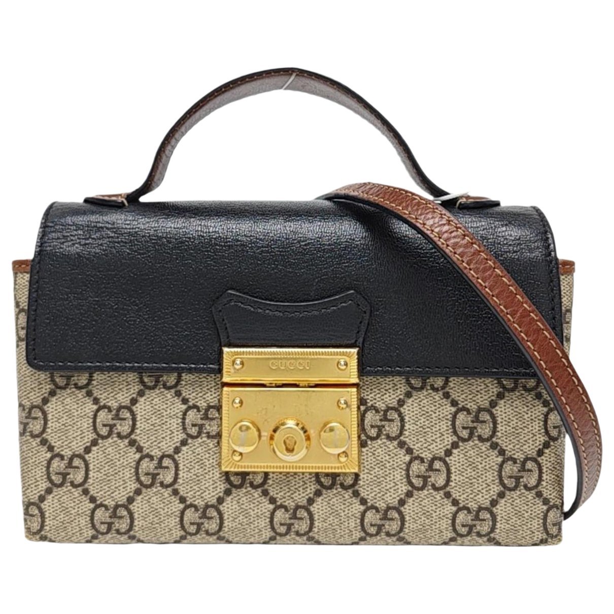 Padlock leather mini bag