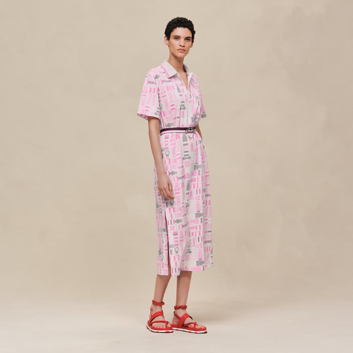 Gris Pierre De Lune "Bride a Bloc" Zipped Polo Dress