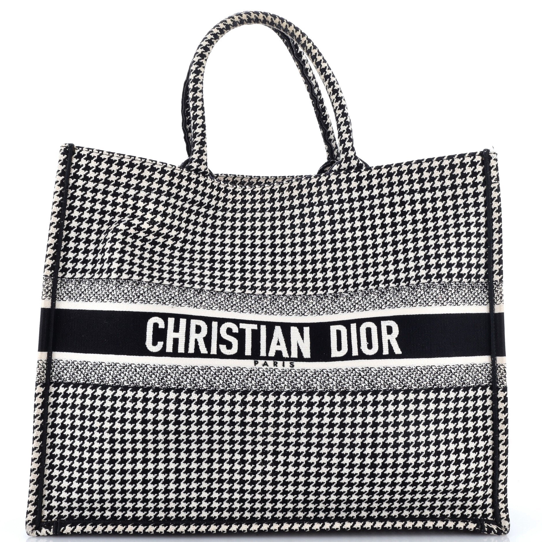 Book Tote Houndstooth Canvas Large