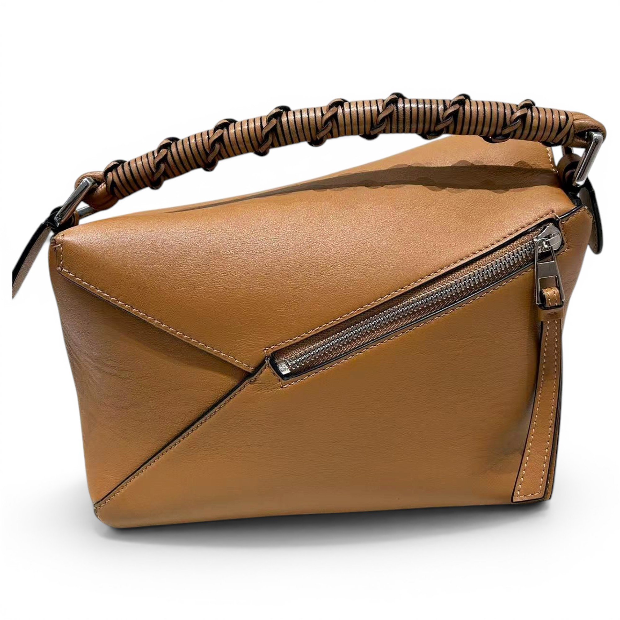 Puzzle leather handbag