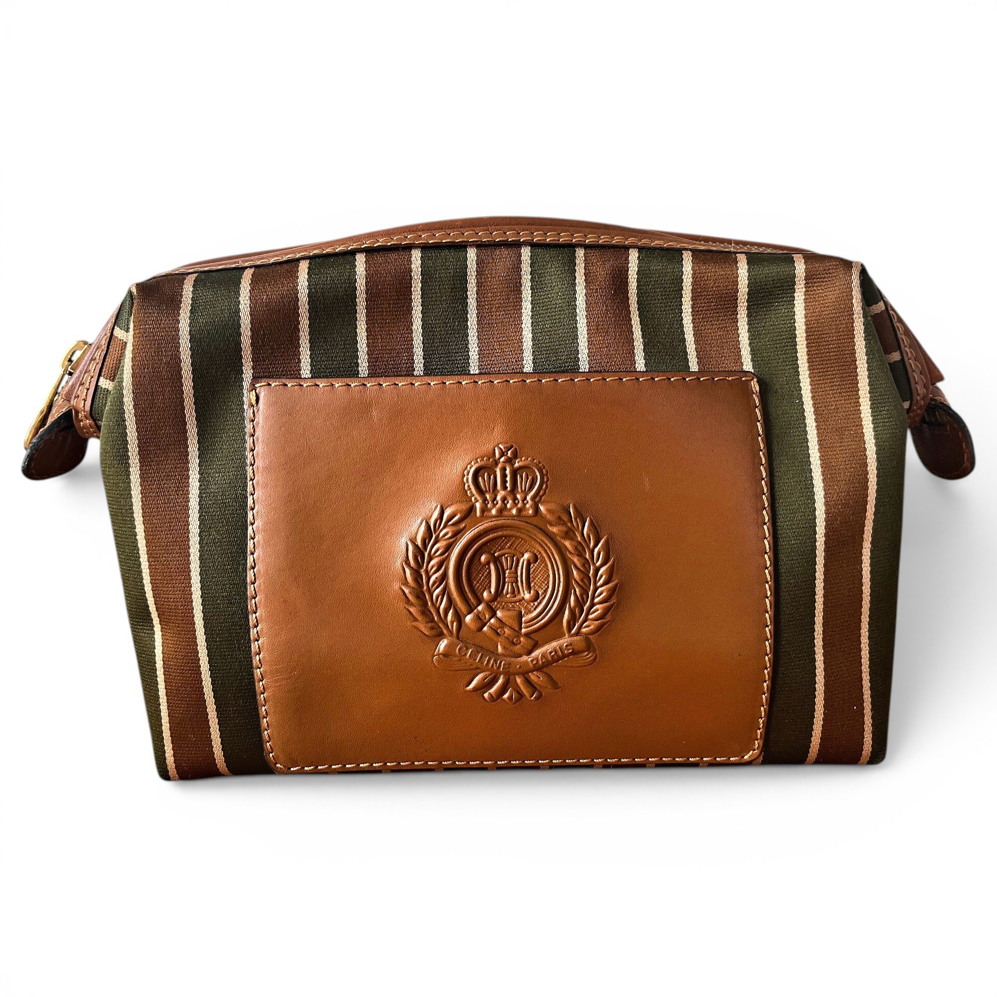Triomphe Vintage leather clutch bag