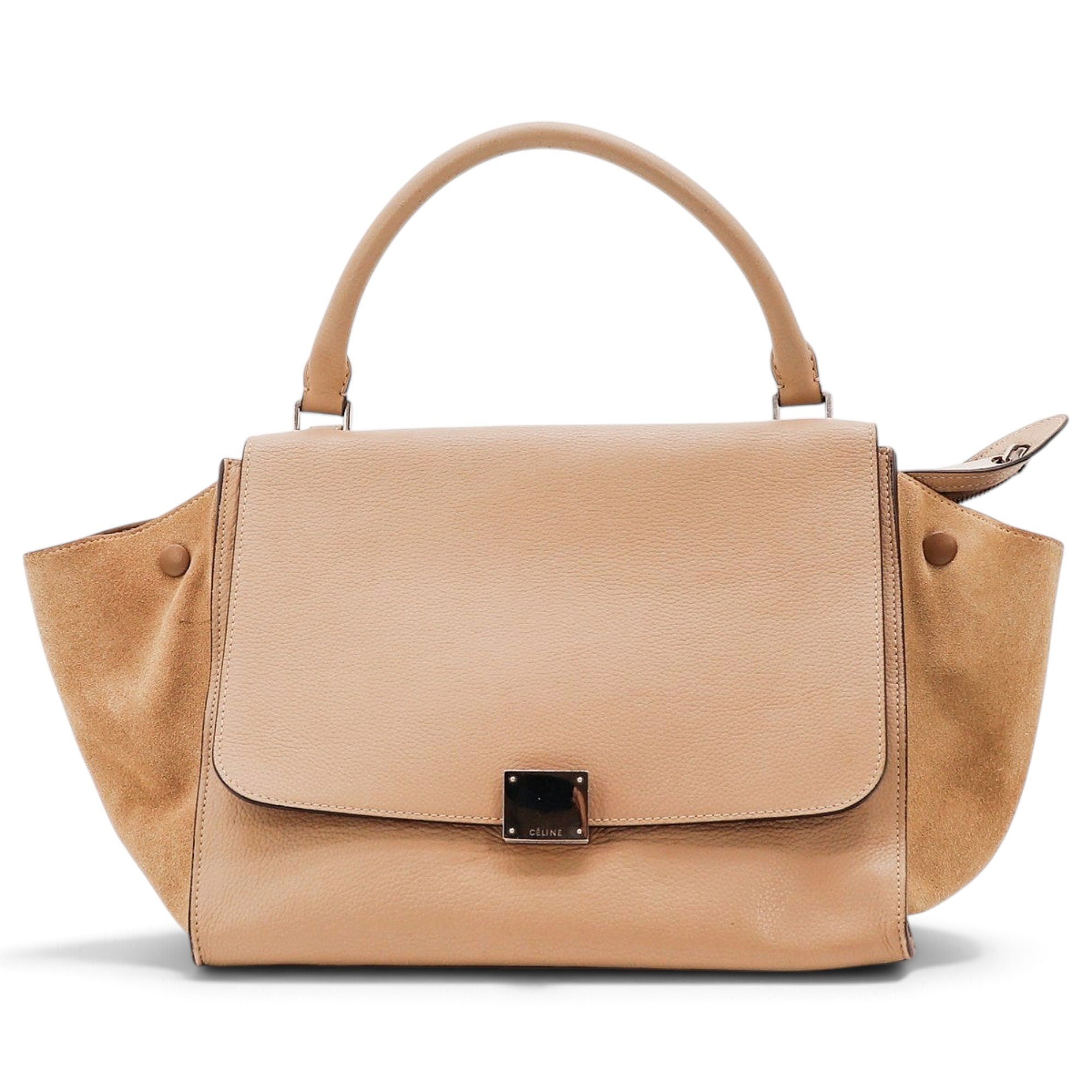 Trapèze leather handbag