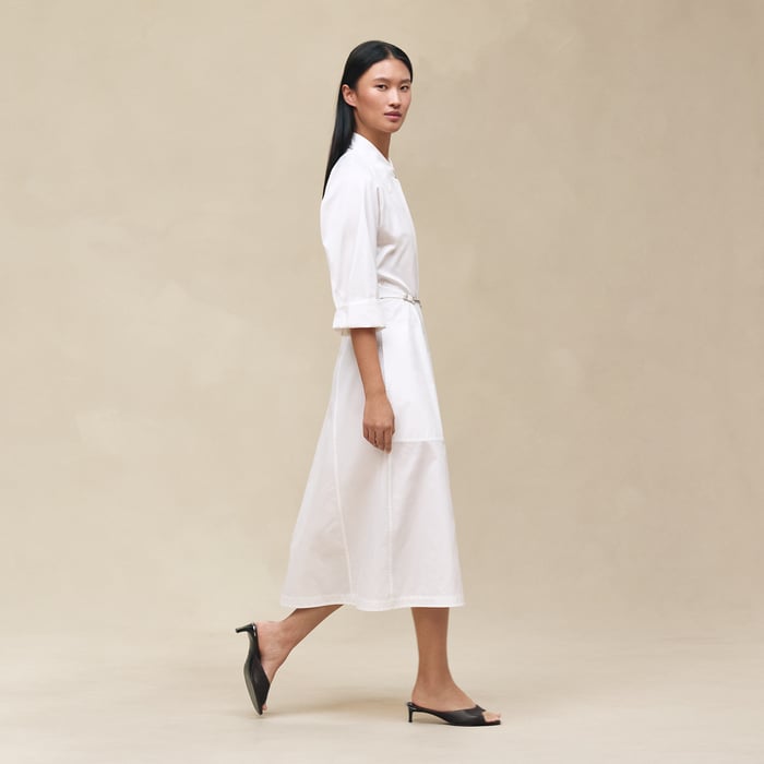 Blanc Equestrian Shirt Dress