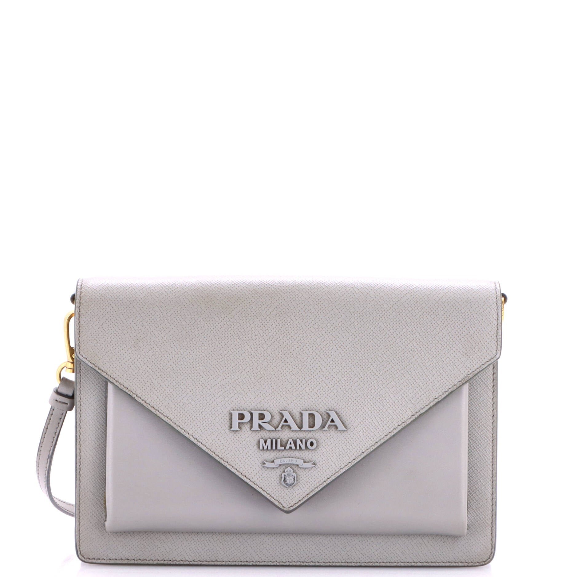 Monochrome Envelope Crossbody Bag Saffiano with City Calf Mini