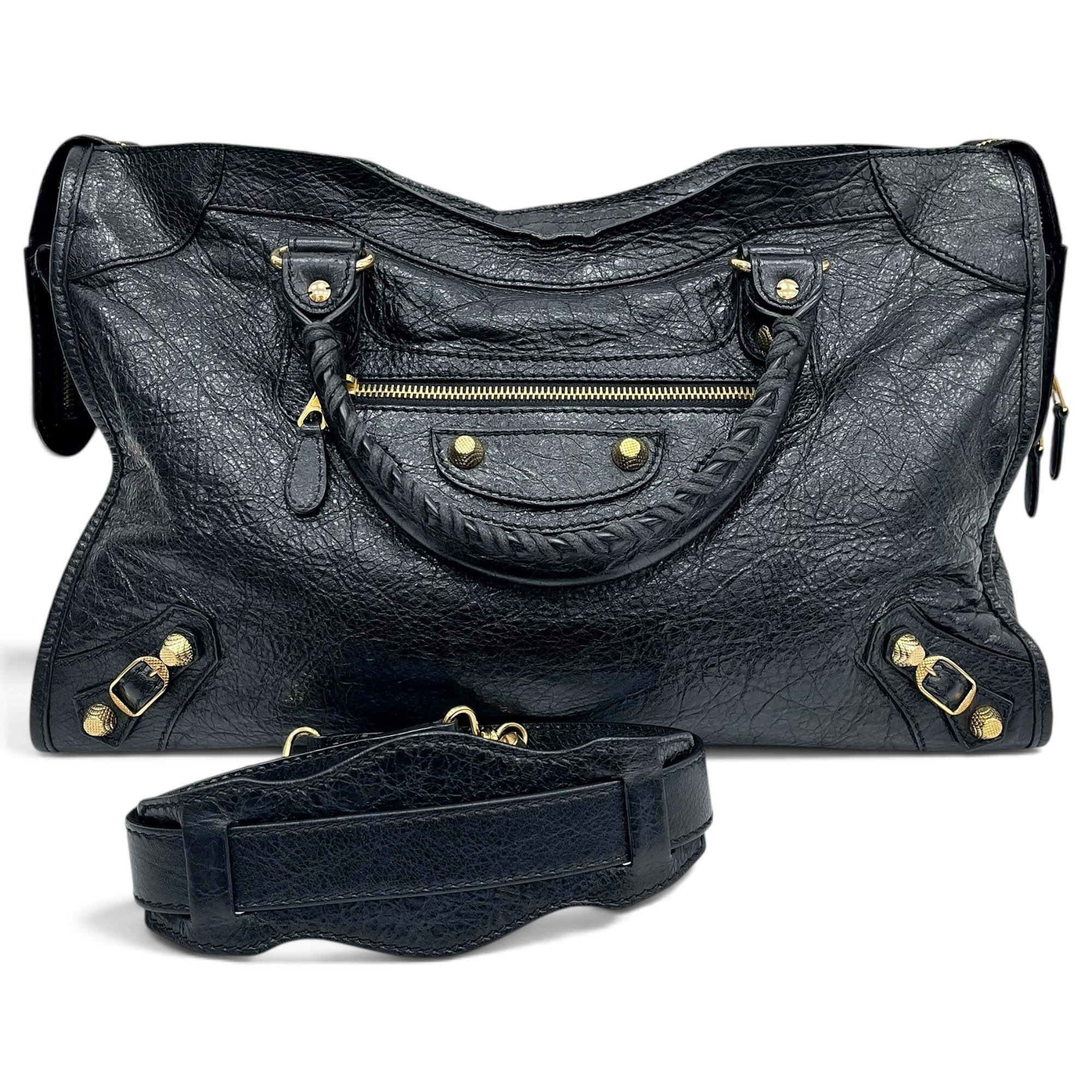 City leather handbag